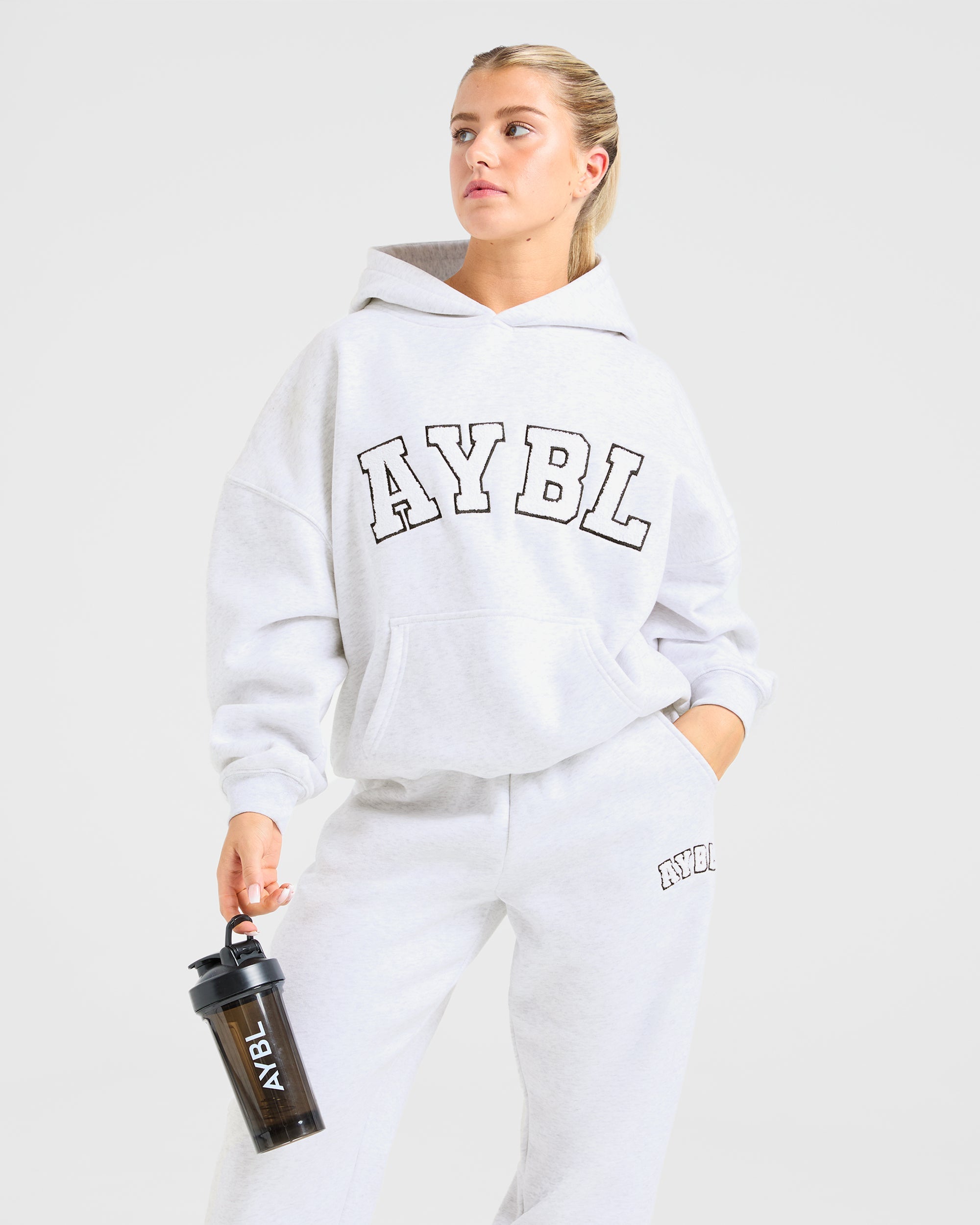 Varsity Oversized Hoodie - Heather Grey