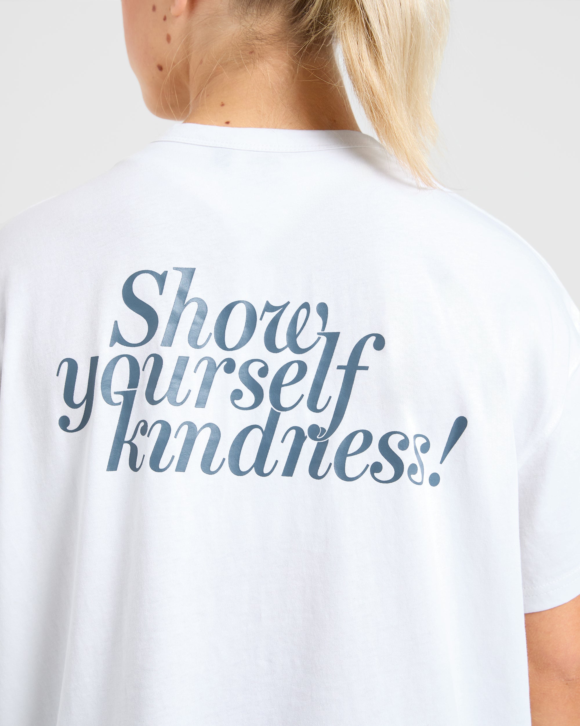 Show Yourself Kindness Oversized T Shirt - Off White/Slate