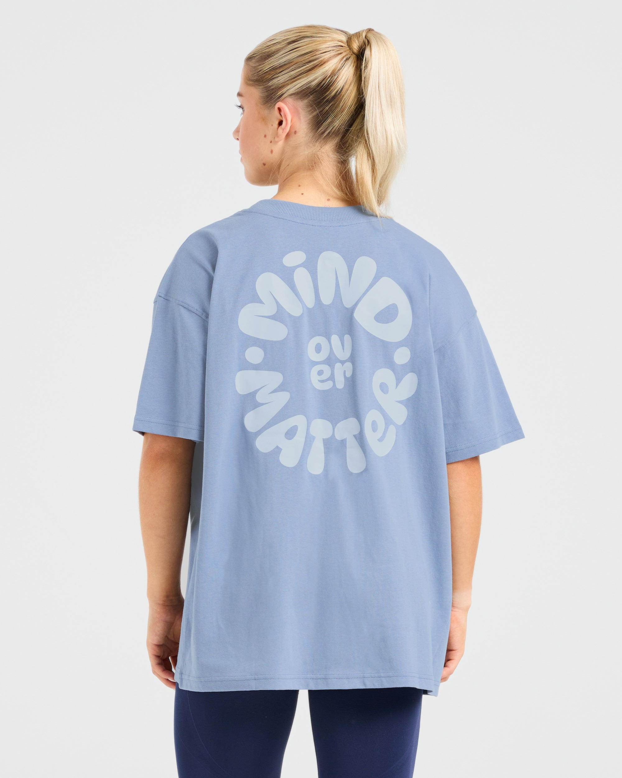 Mind Over Matter V2 Oversized T Shirt - Blue