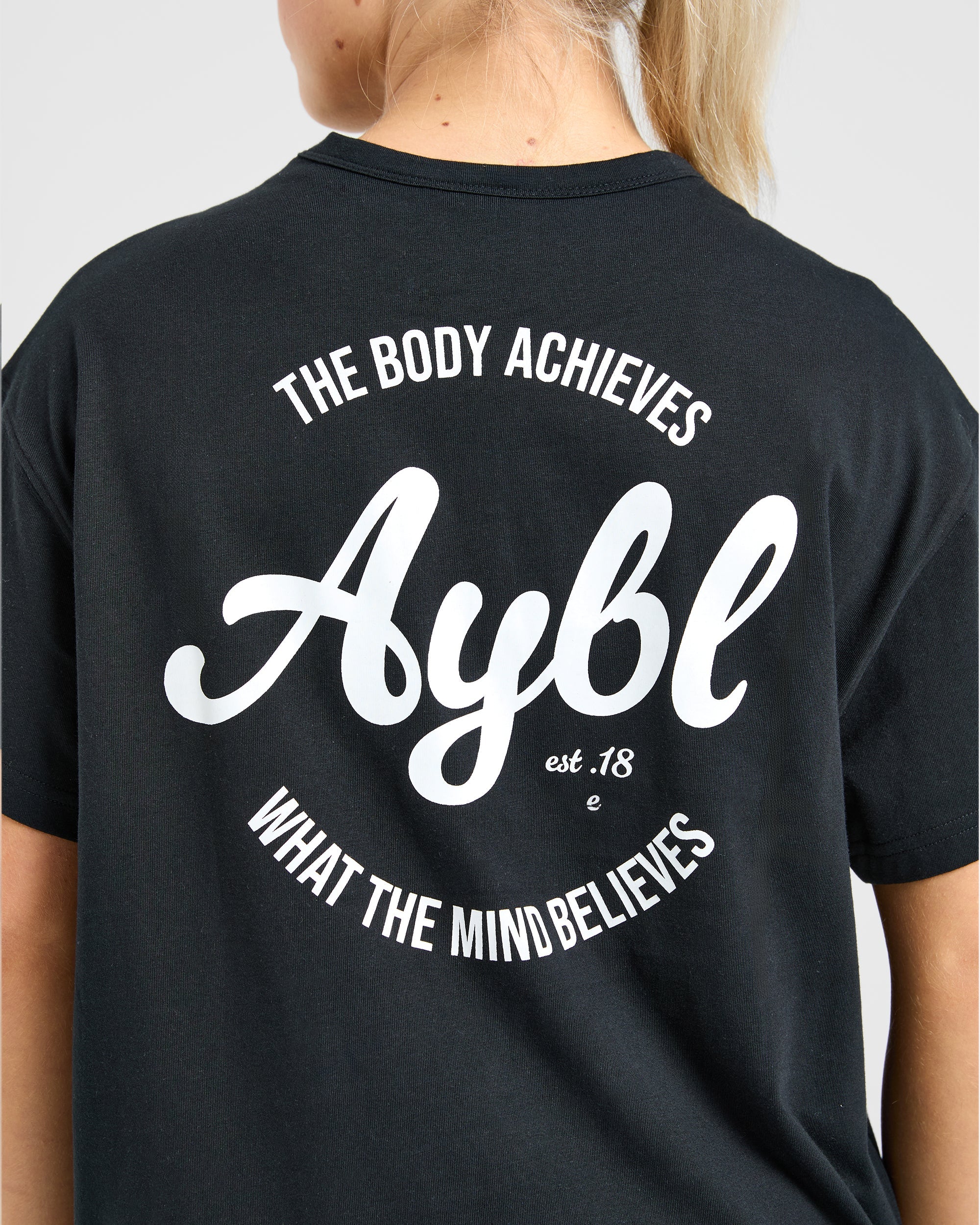 Body Achieve Mind Believe Oversized T Shirt - Black