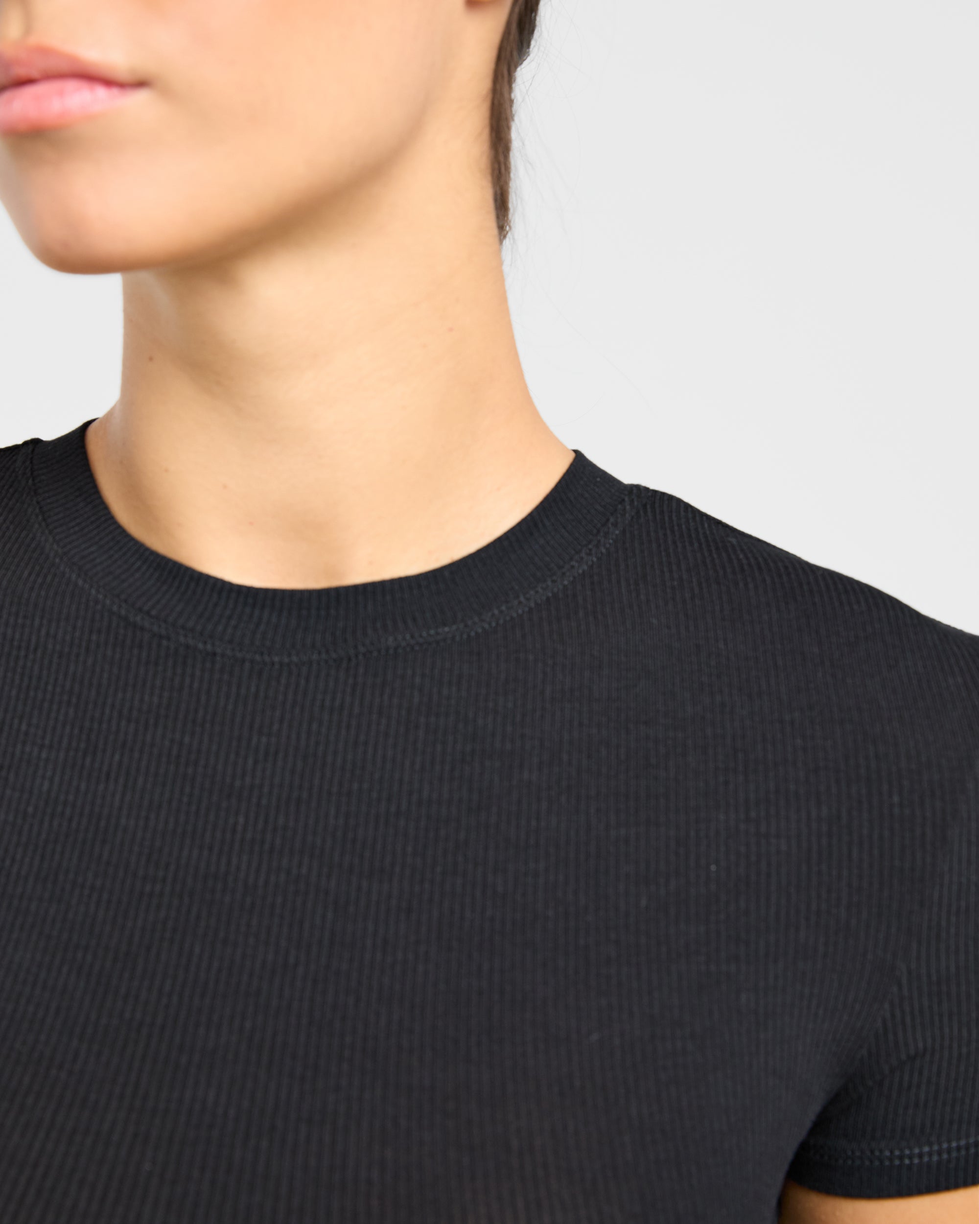 Lounge Ribbed T Shirt - Black