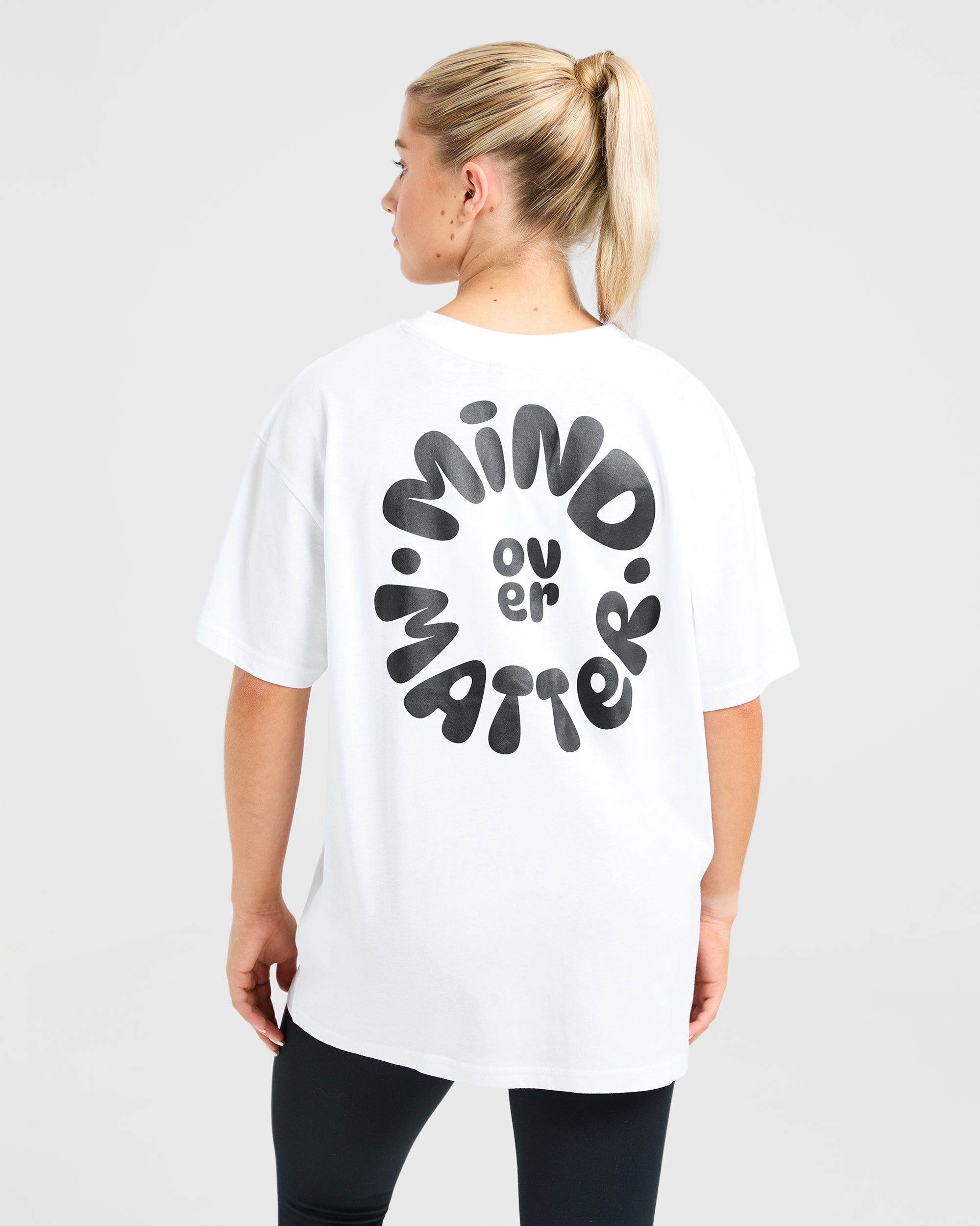 Mind Over Matter V2 Oversized T Shirt - White