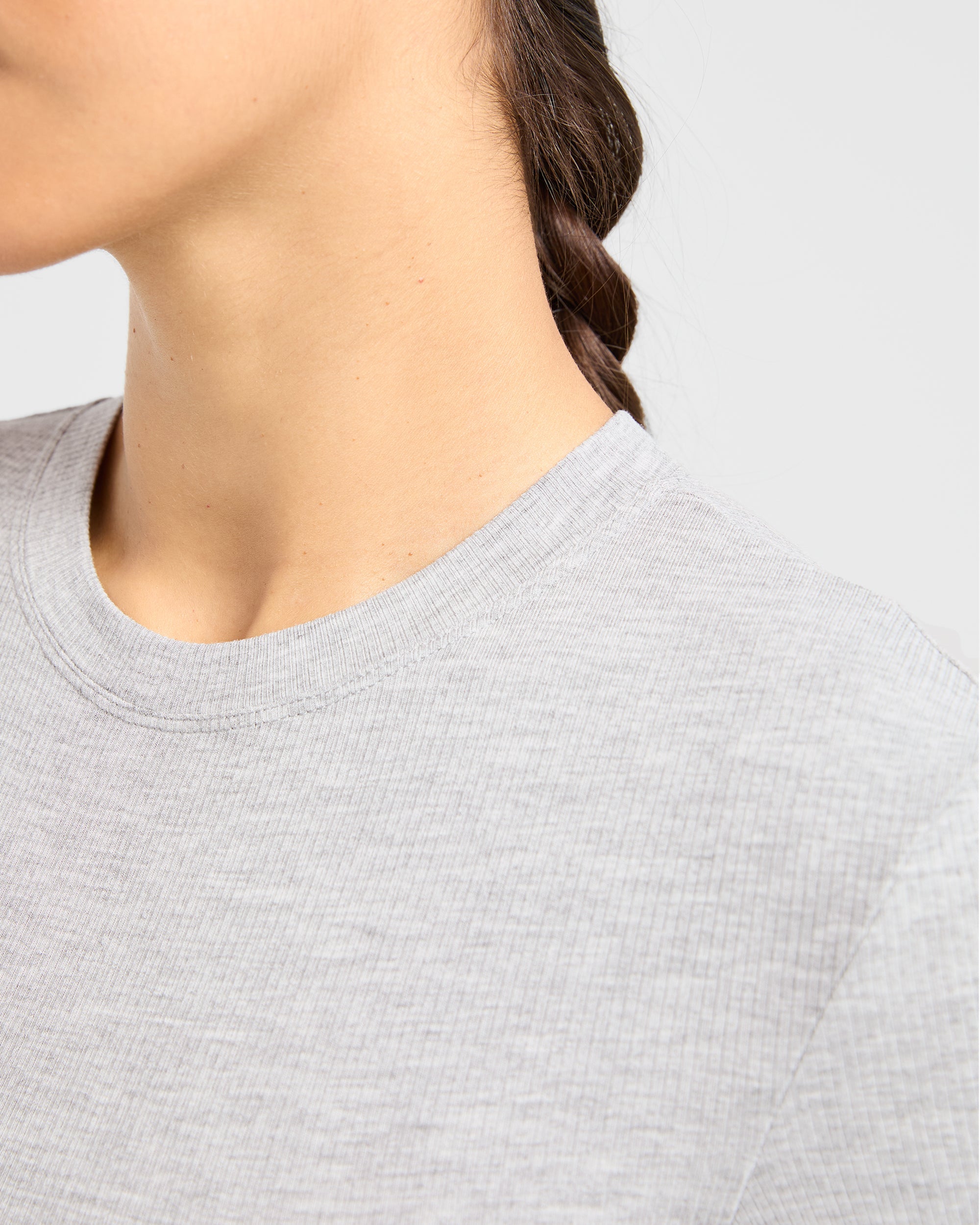 Lounge Ribbed T Shirt - Grey Marl