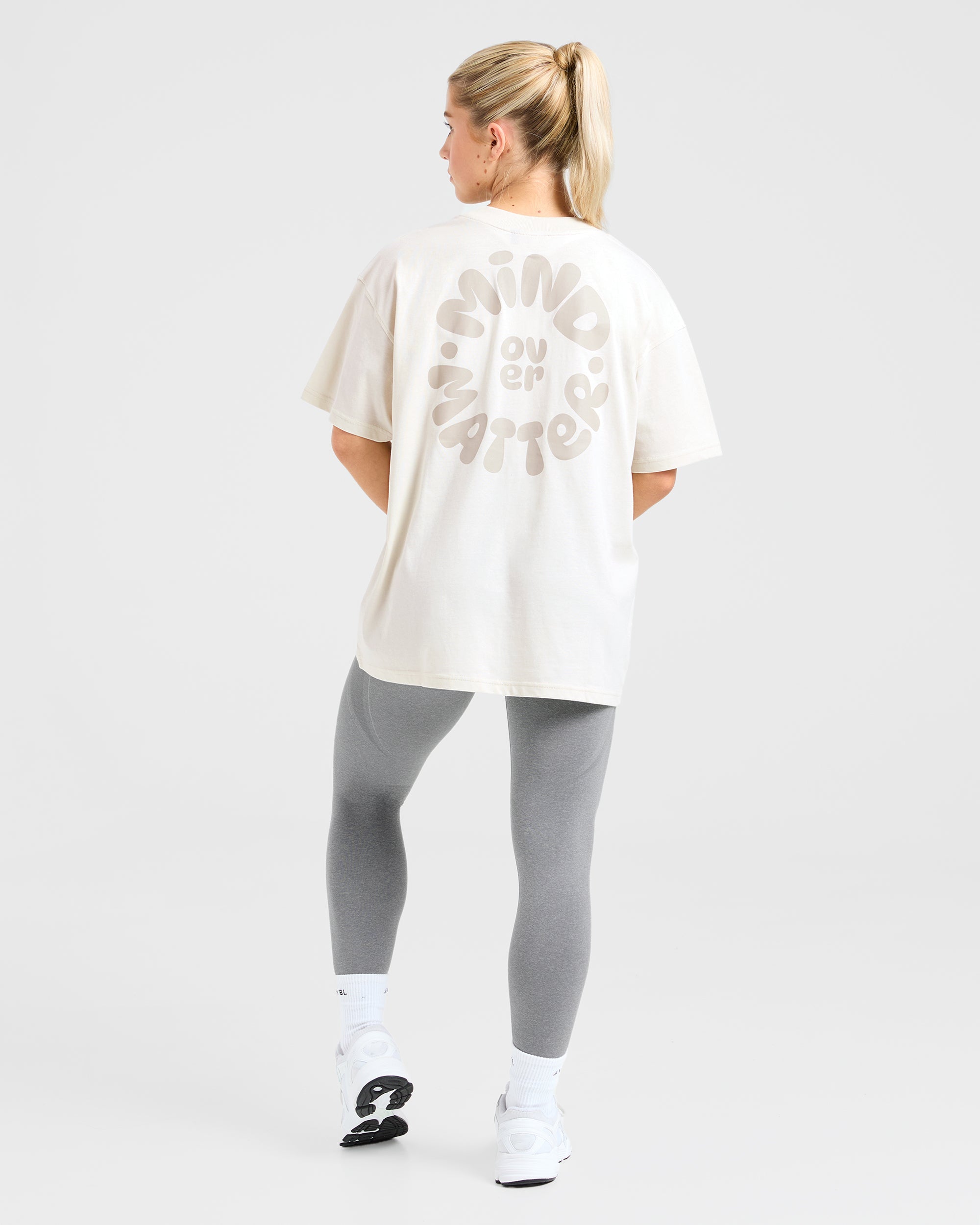 Mind Over Matter V2 Oversized T Shirt - Beige/Brown