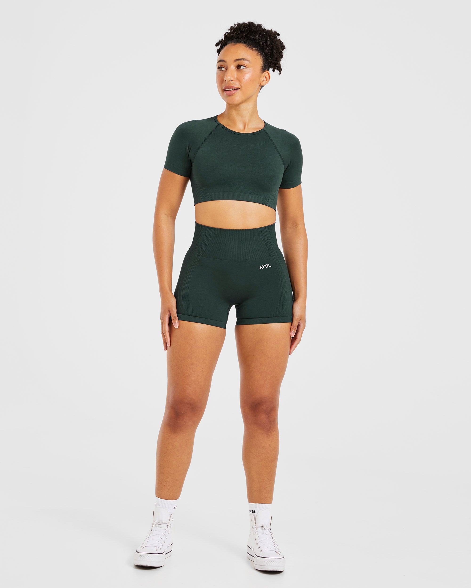 Balance V3 Seamless Crop Top - Dark Green