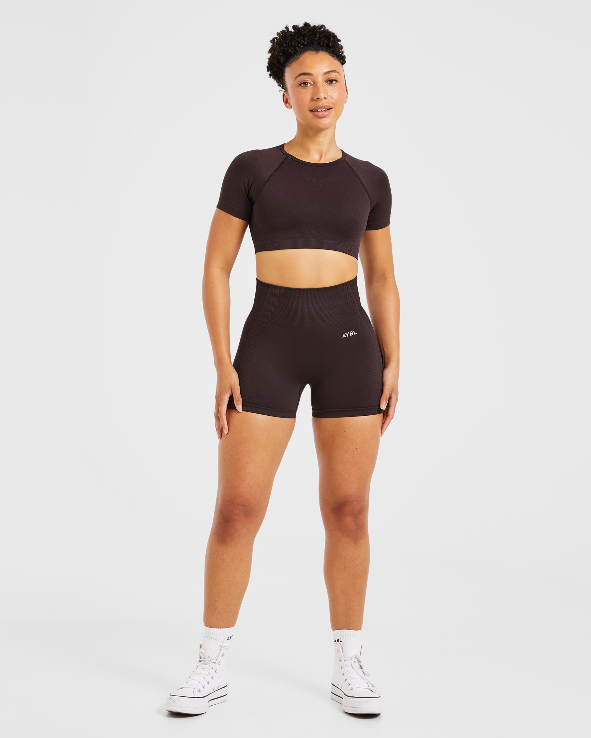 Balance V3 Seamless Crop Top - Dark Brown