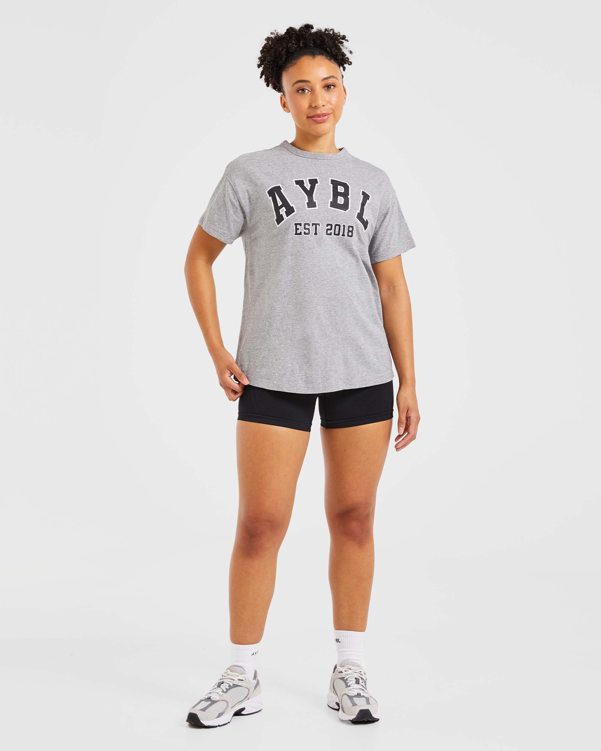 Varsity Oversized T Shirt - Heather Grey