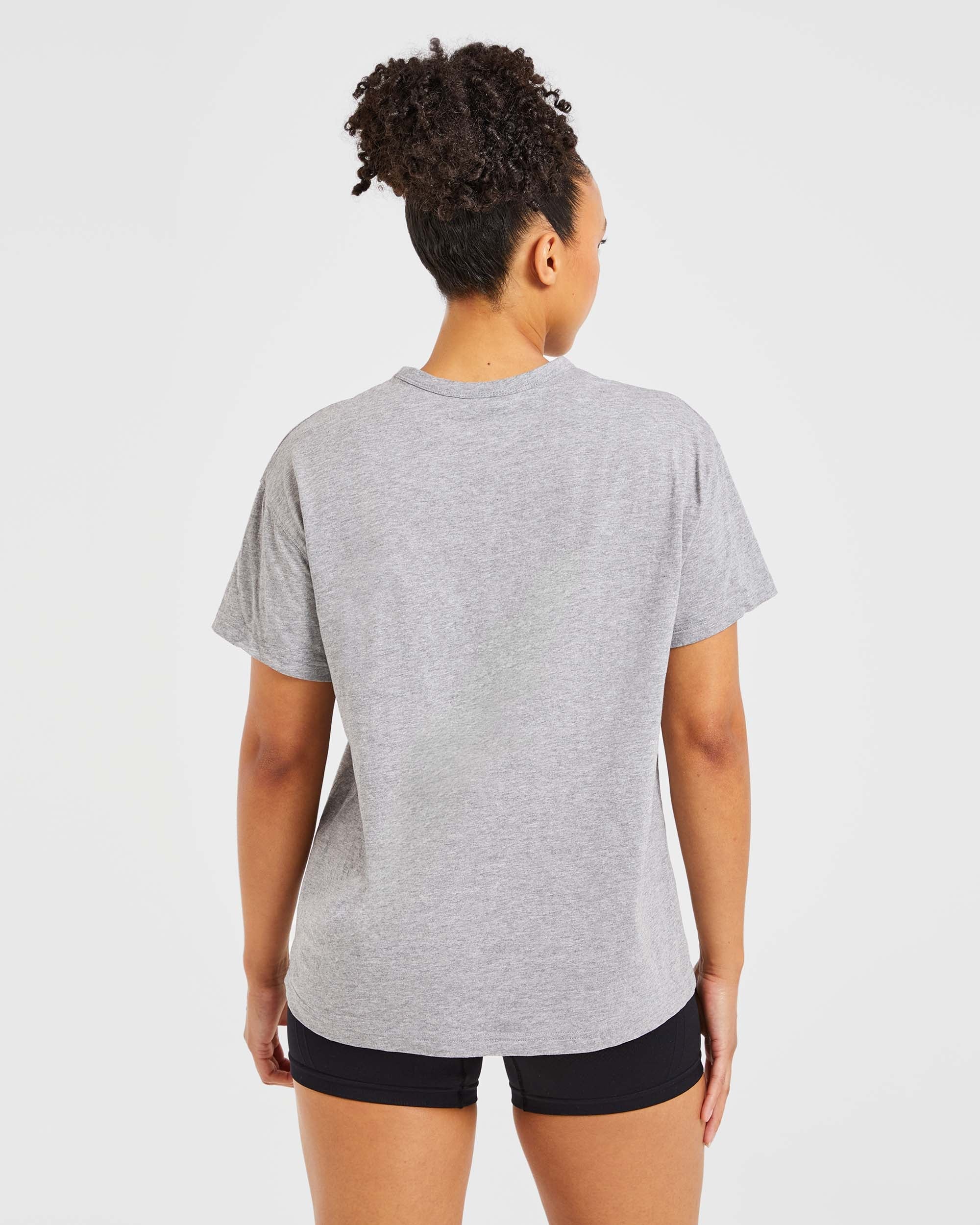 Varsity Oversized T Shirt - Heather Grey