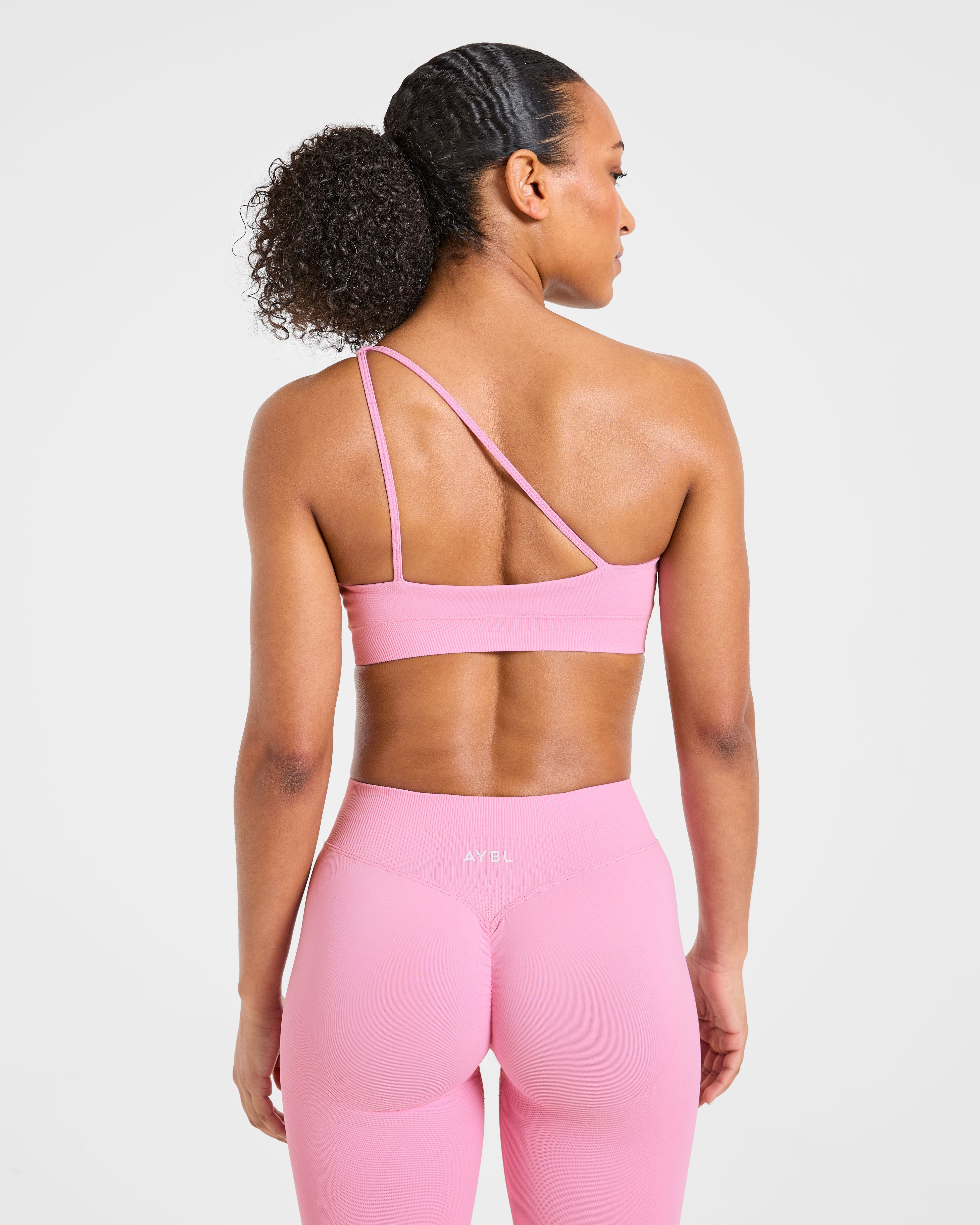 Enhance Seamless One Shoulder Sports Bra - Sugar Pink
