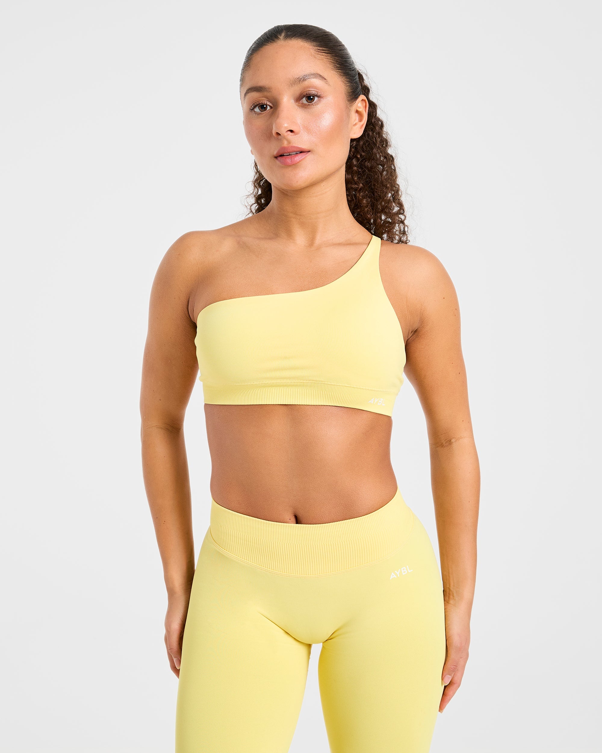 Enhance Seamless One Shoulder Sports Bra - Bright Yellow
