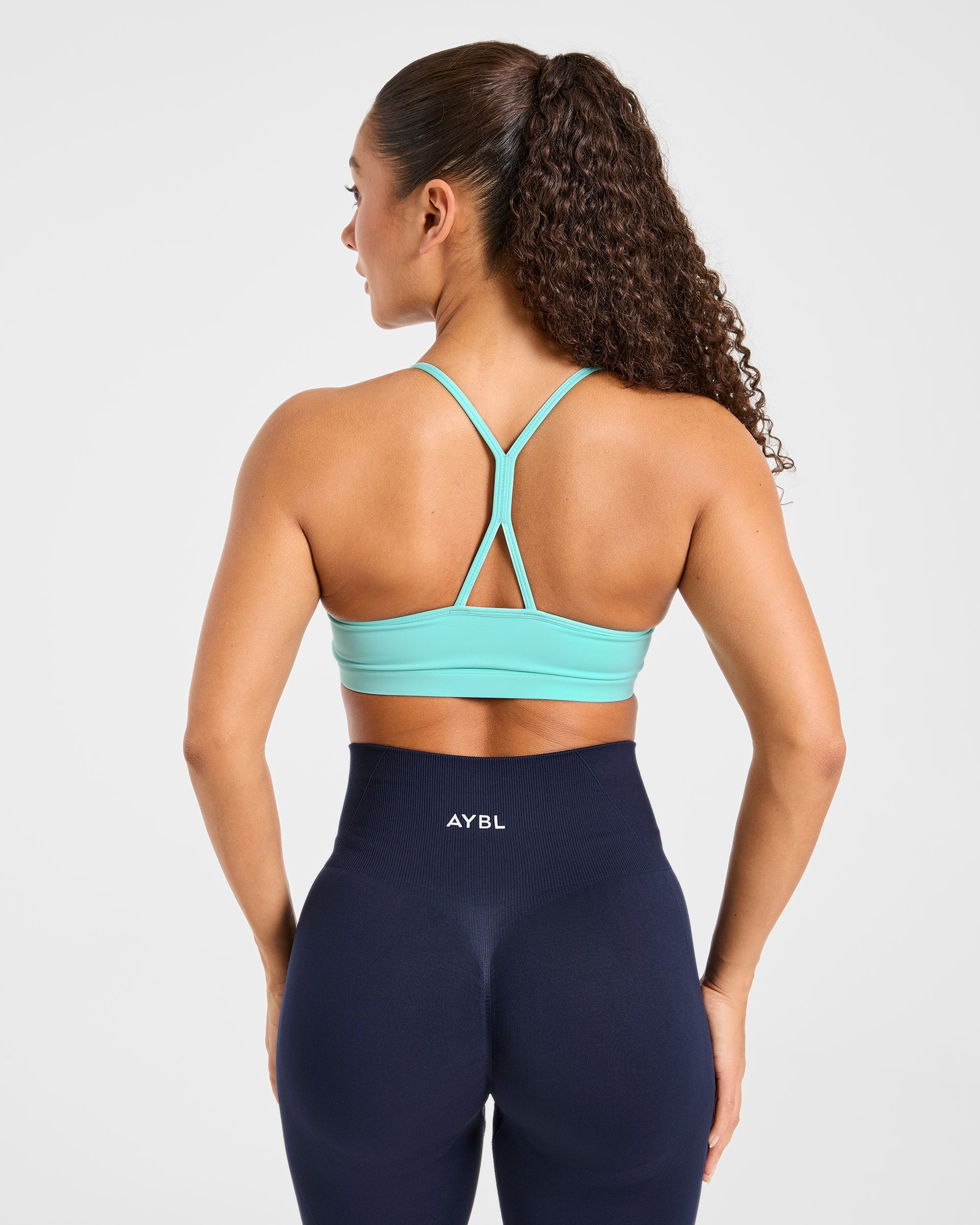 Essential Ruched Sports Bra - Soft Aqua