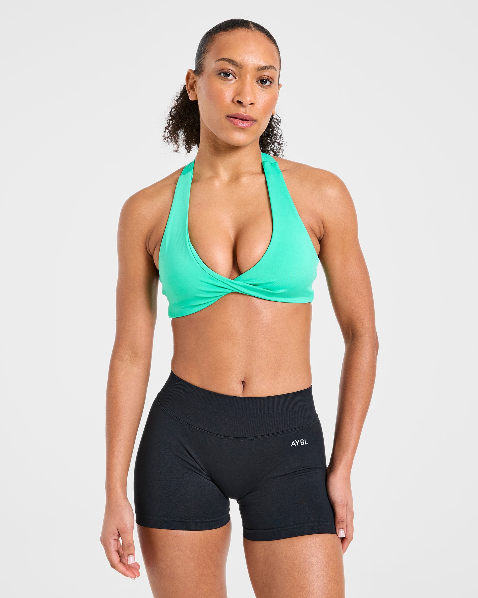 Essential Halterneck Sports Bra - Hot Pink