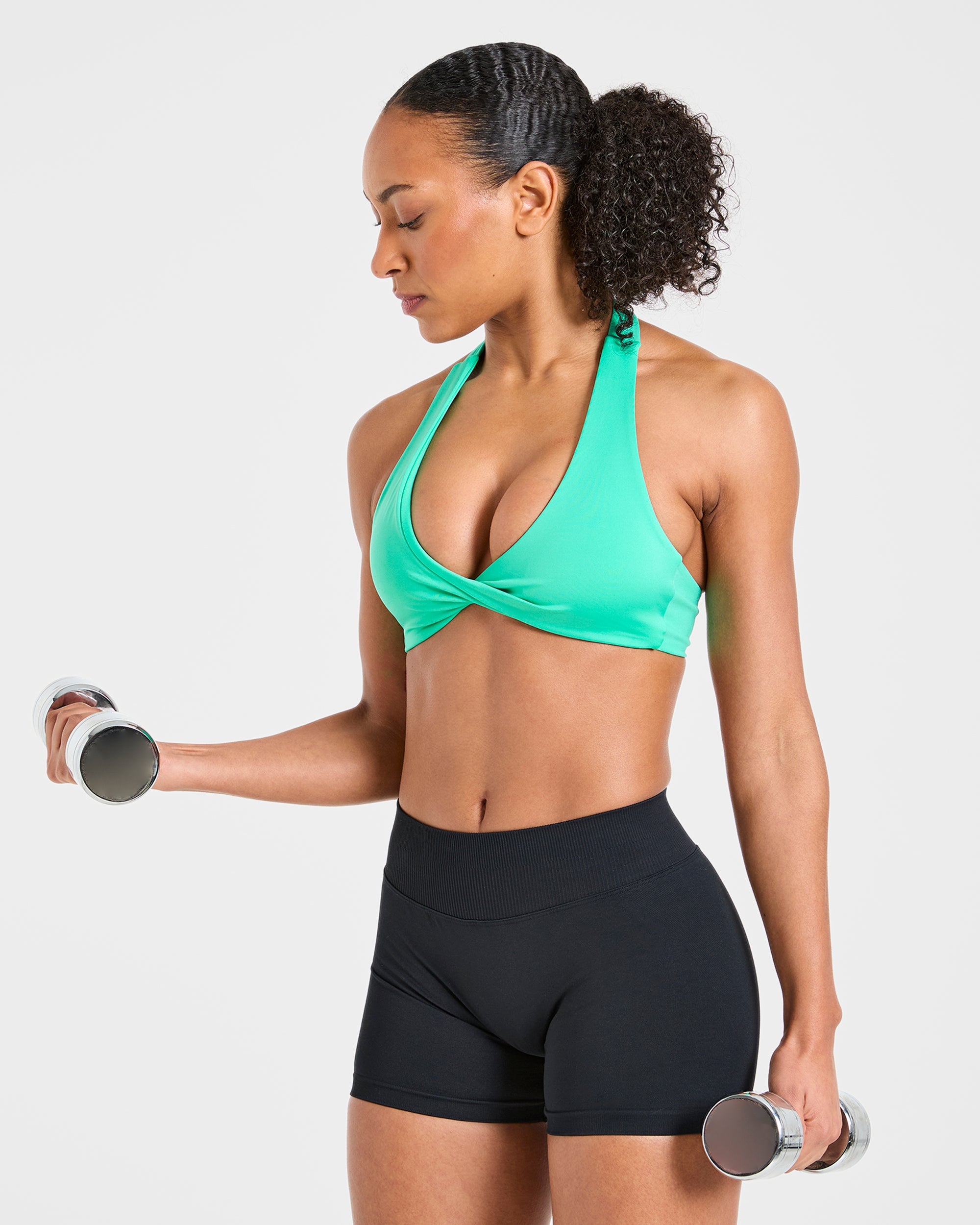 Essential Halterneck Sports Bra - Mint Green