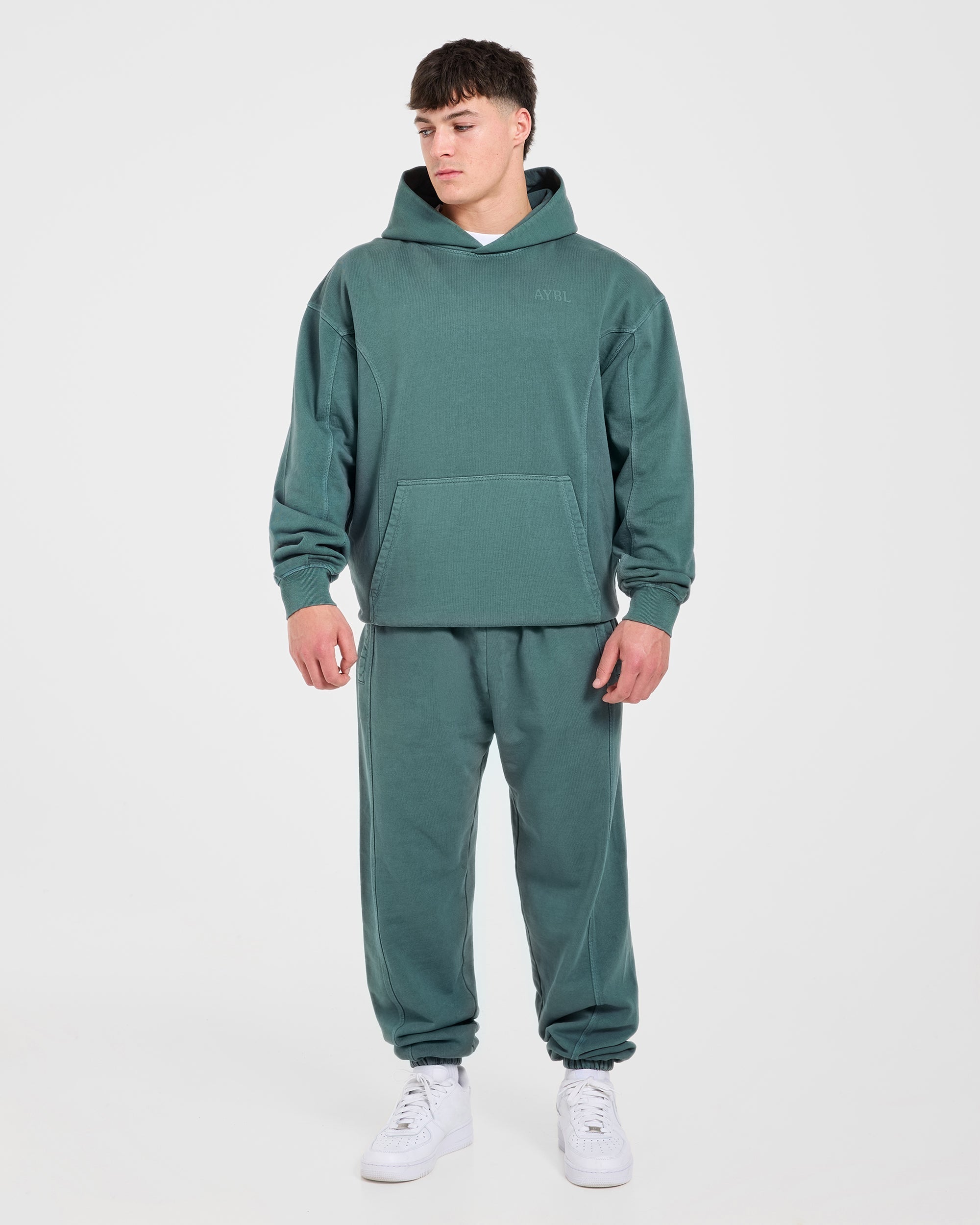 Lift Club Distressed Hoodie - Washed Teal