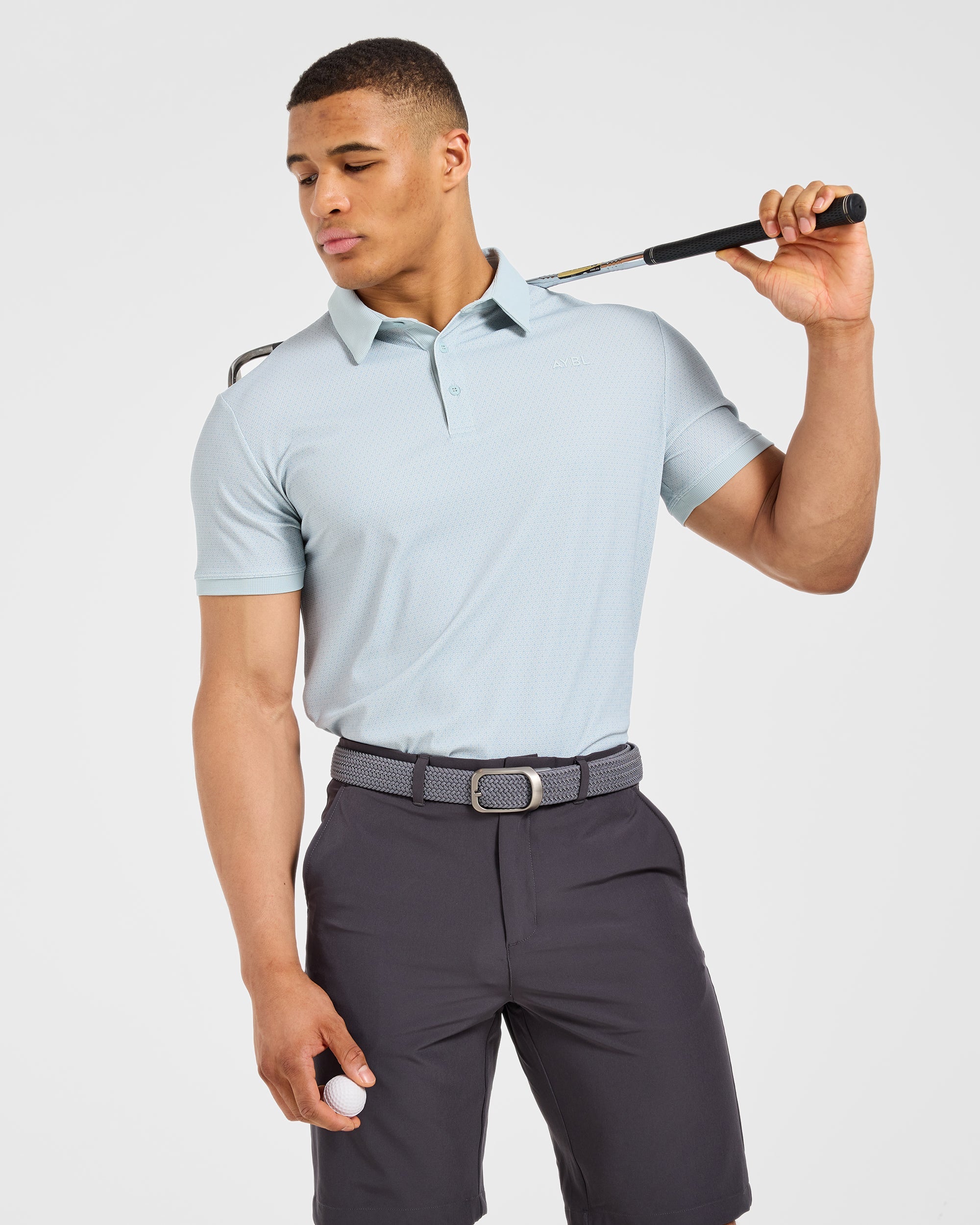 Precision Geometric Polo - Cloud Blue