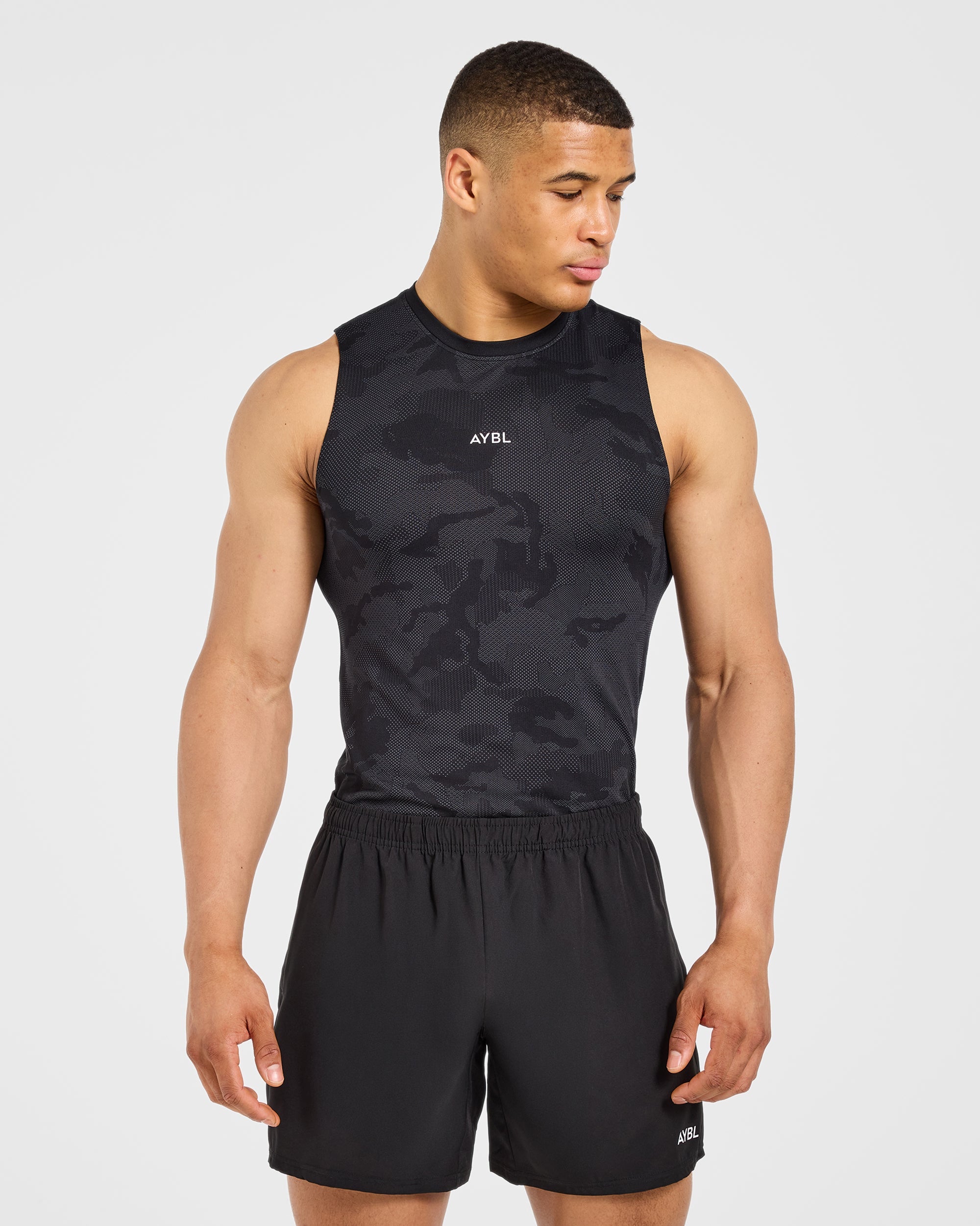 Camo Seamless Tank - Black