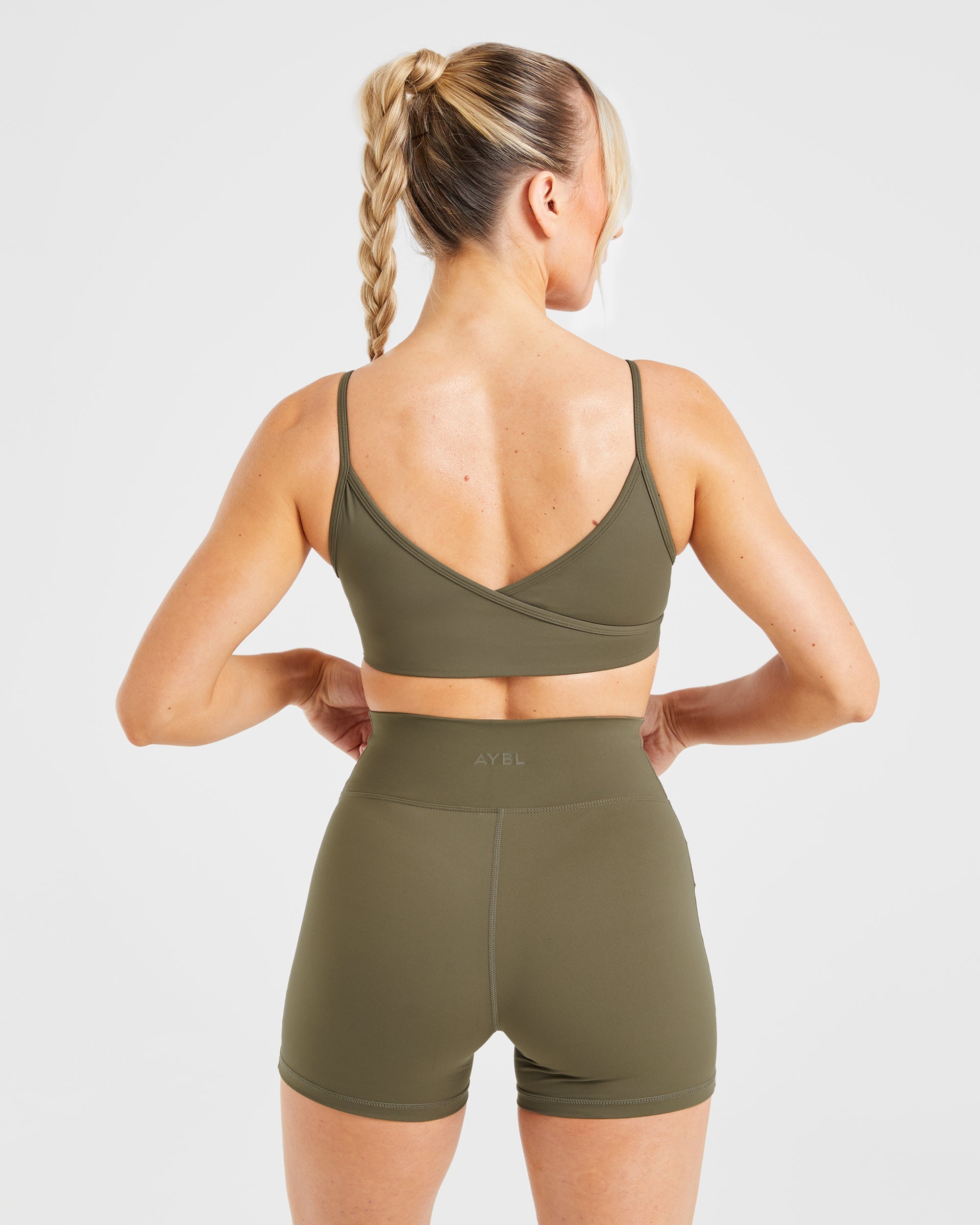 Sculpt Wrap Sports Bra - Deep Khaki