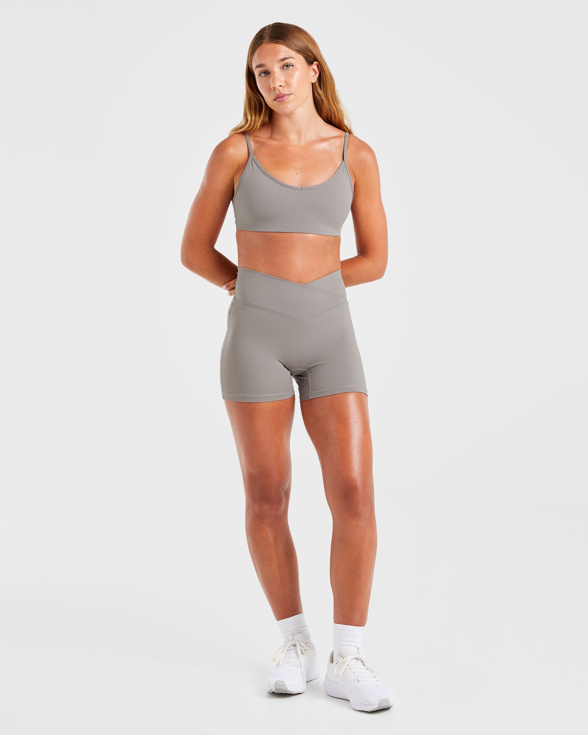 Sculpt Wrap Sports Bra - Smoke Grey