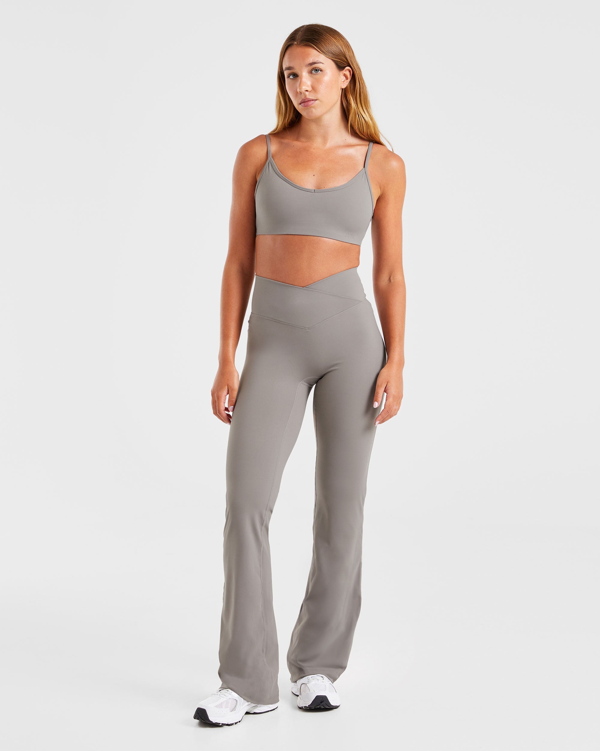 Sculpt Wrap Flared Leggings - Smoke Grey