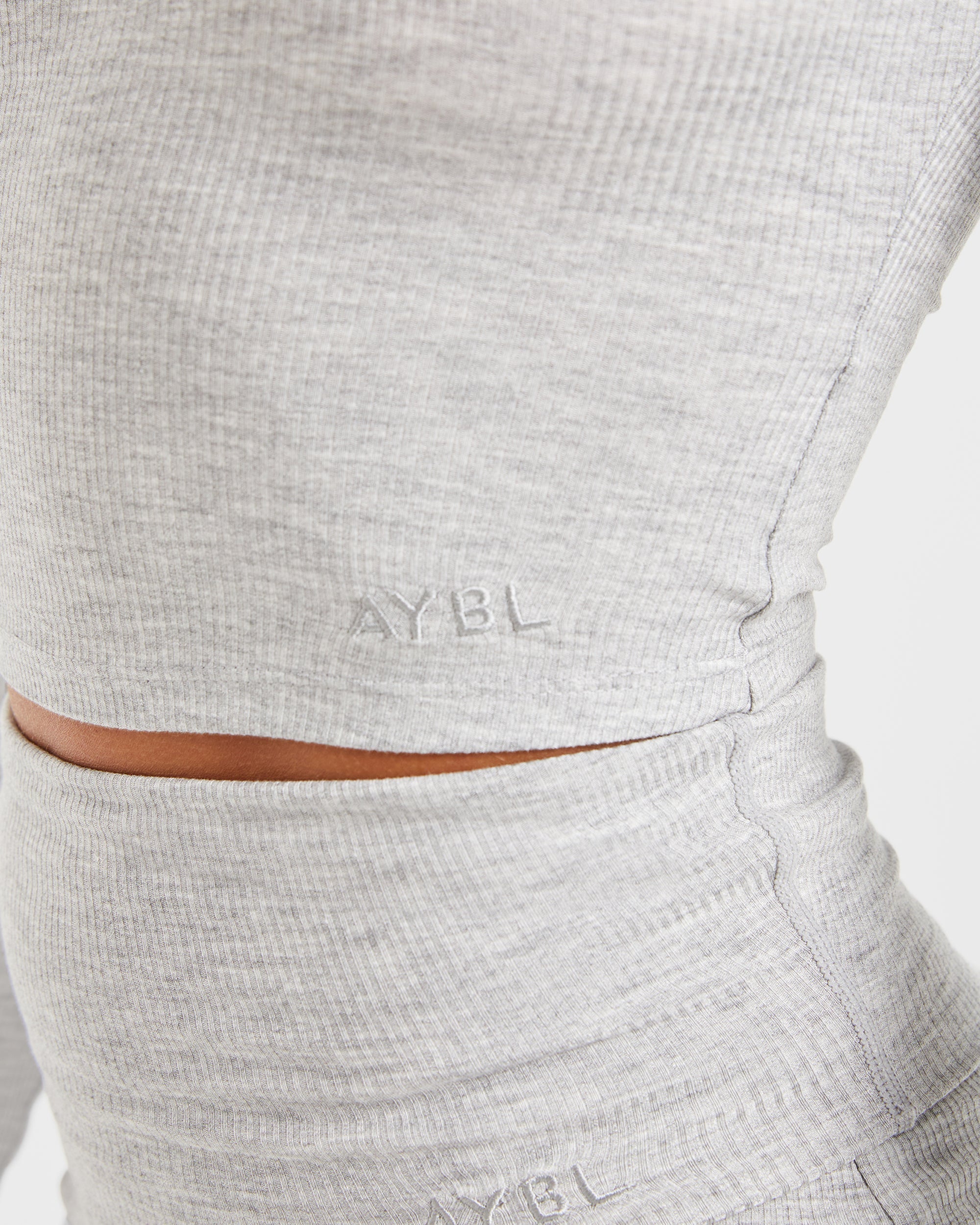 Lounge Ribbed Long Sleeve - Grey Marl