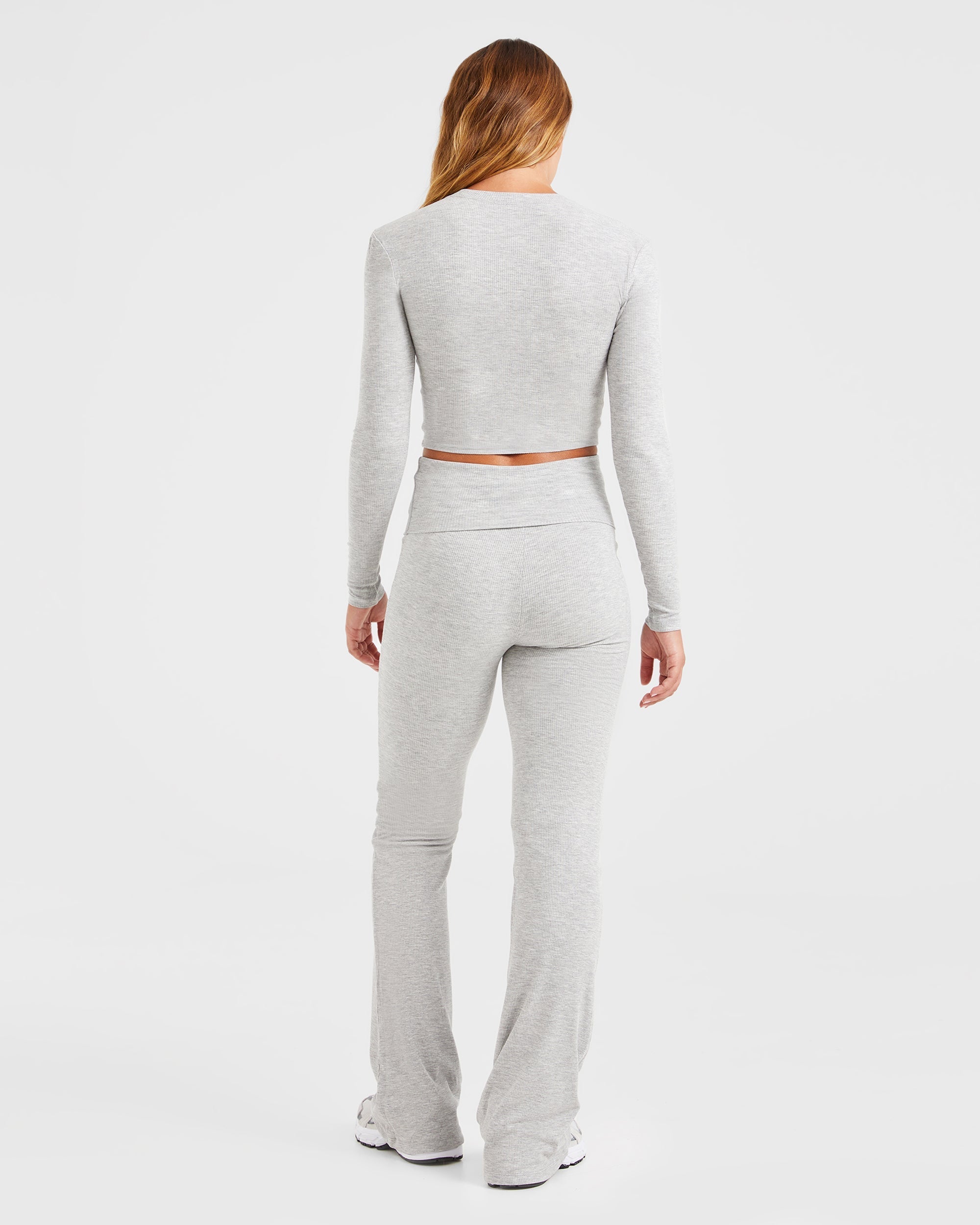 Lounge Ribbed Long Sleeve - Grey Marl