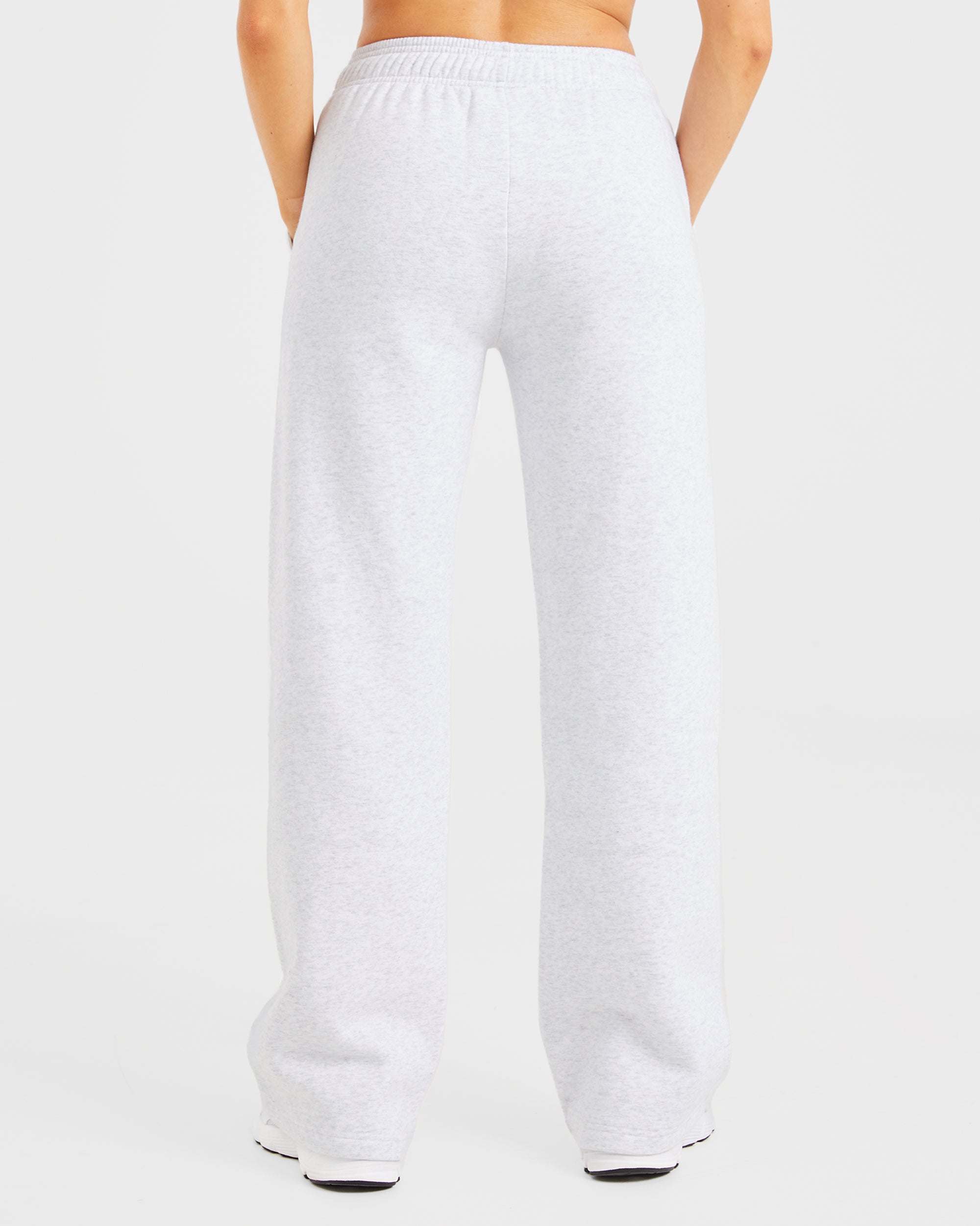 Varsity Oversized Straight Leg Joggers - Heather Grey