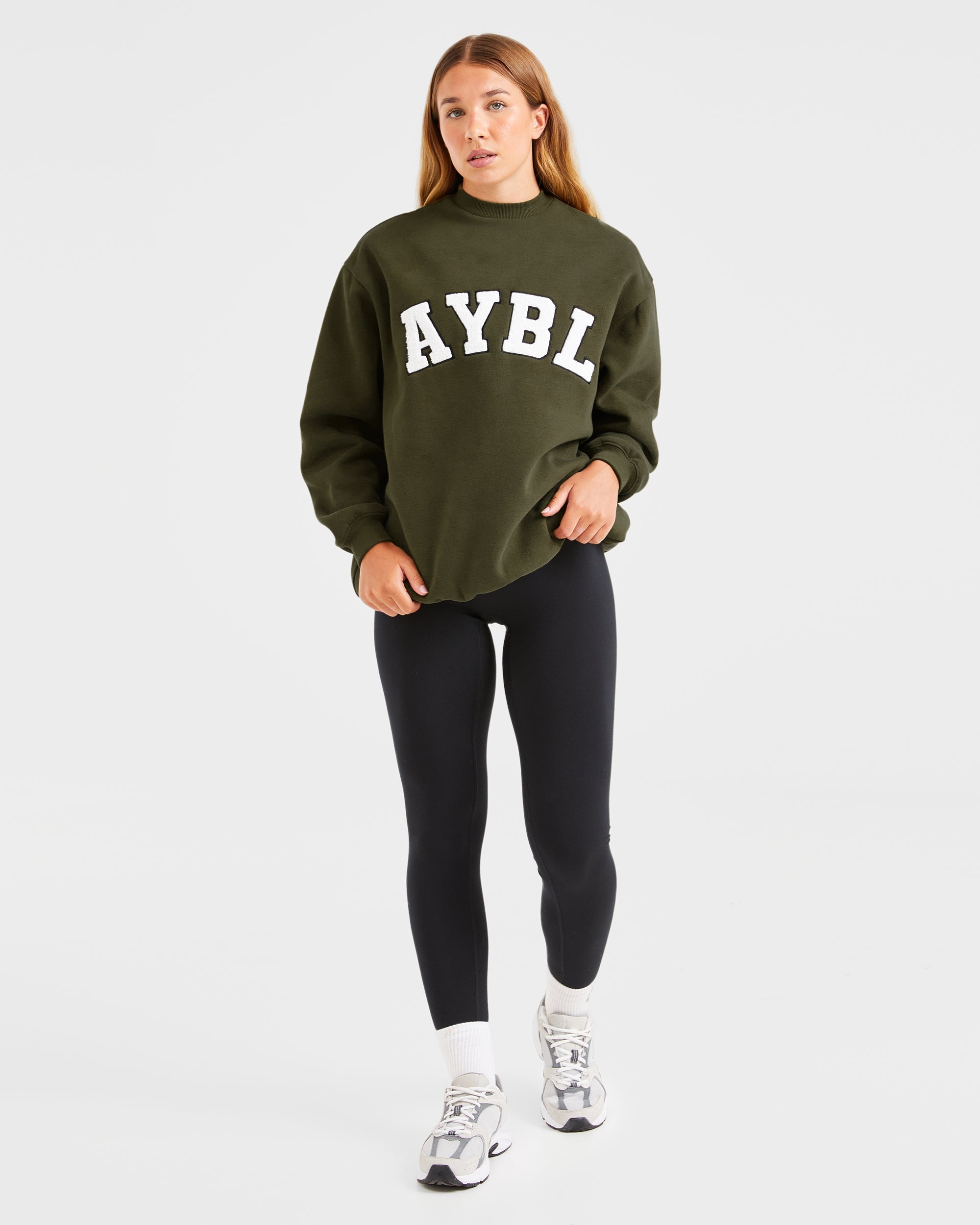 Varsity Oversized Sweatshirt - Khaki