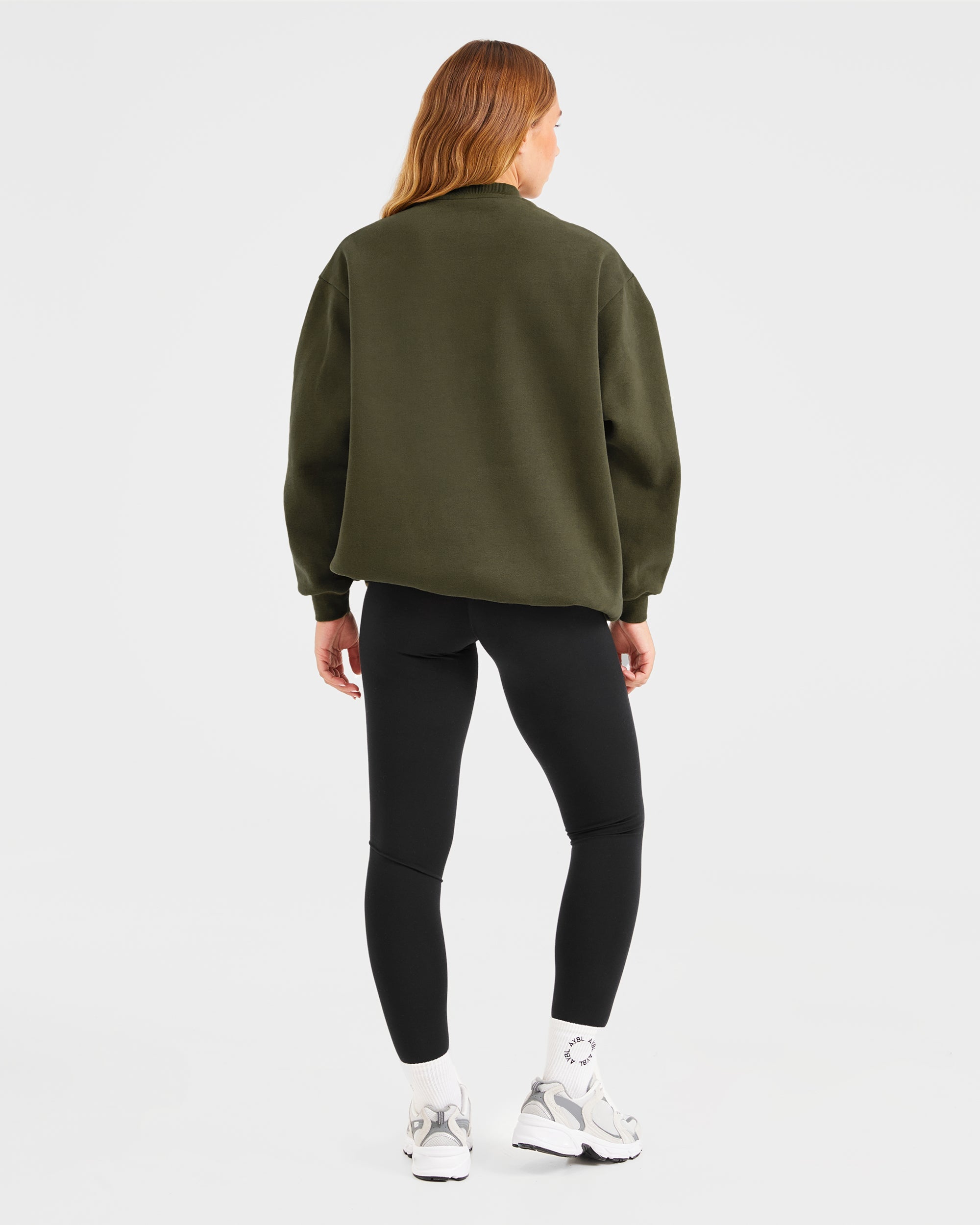 Varsity Oversized Sweatshirt - Khaki