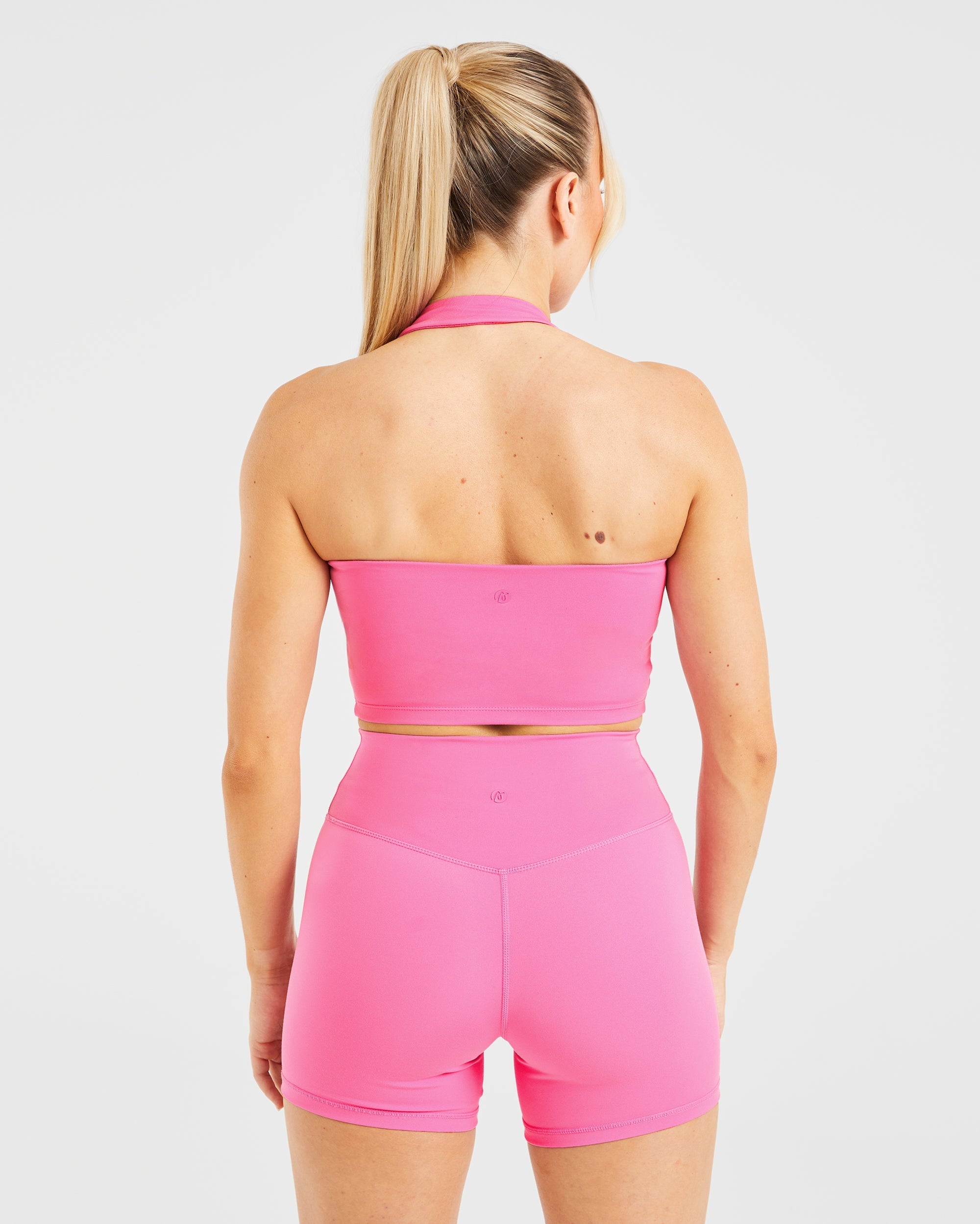 Staple Halterneck Crop Top - Summer Pink