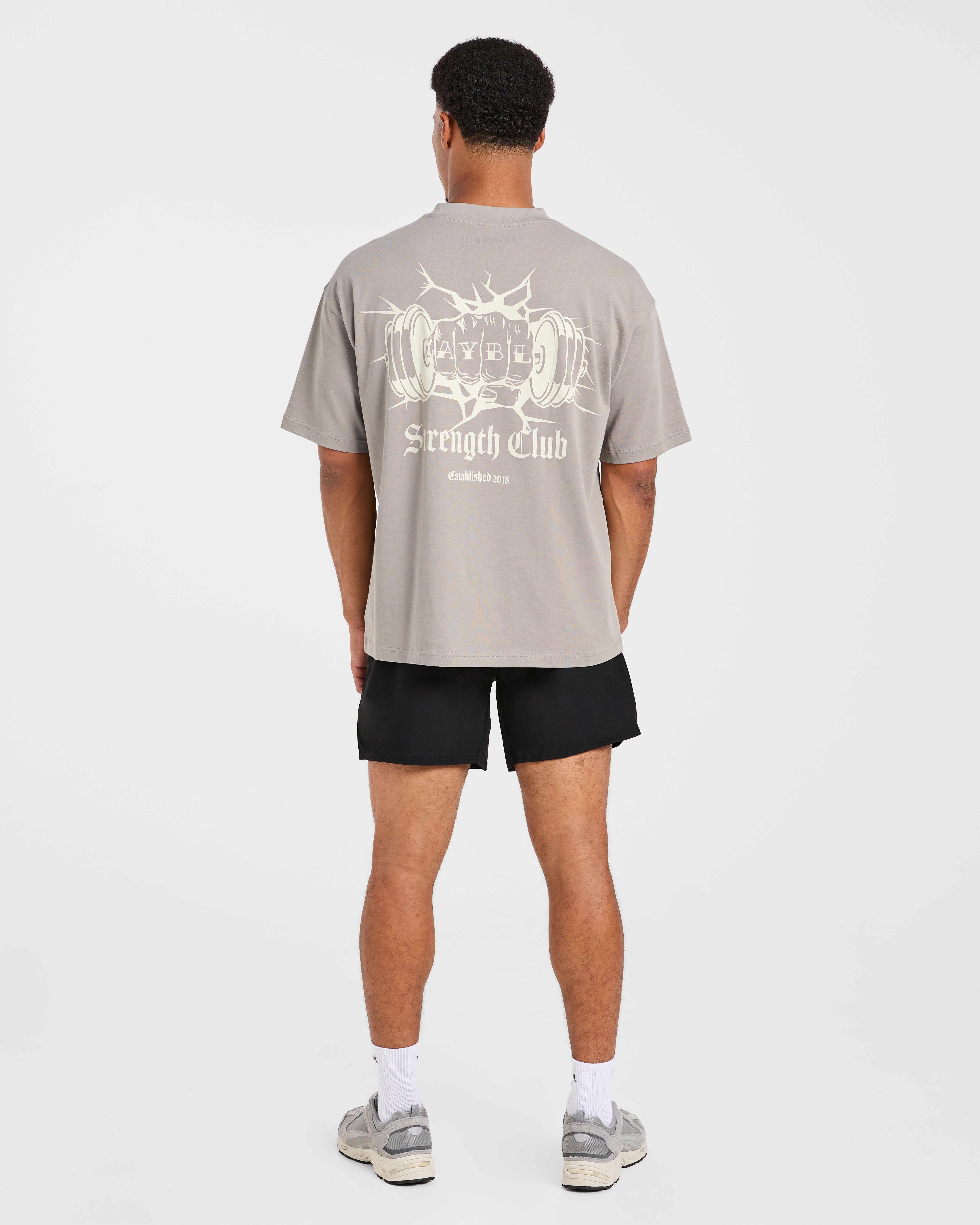 AYBL Strength Club Oversized T Shirt - Fog
