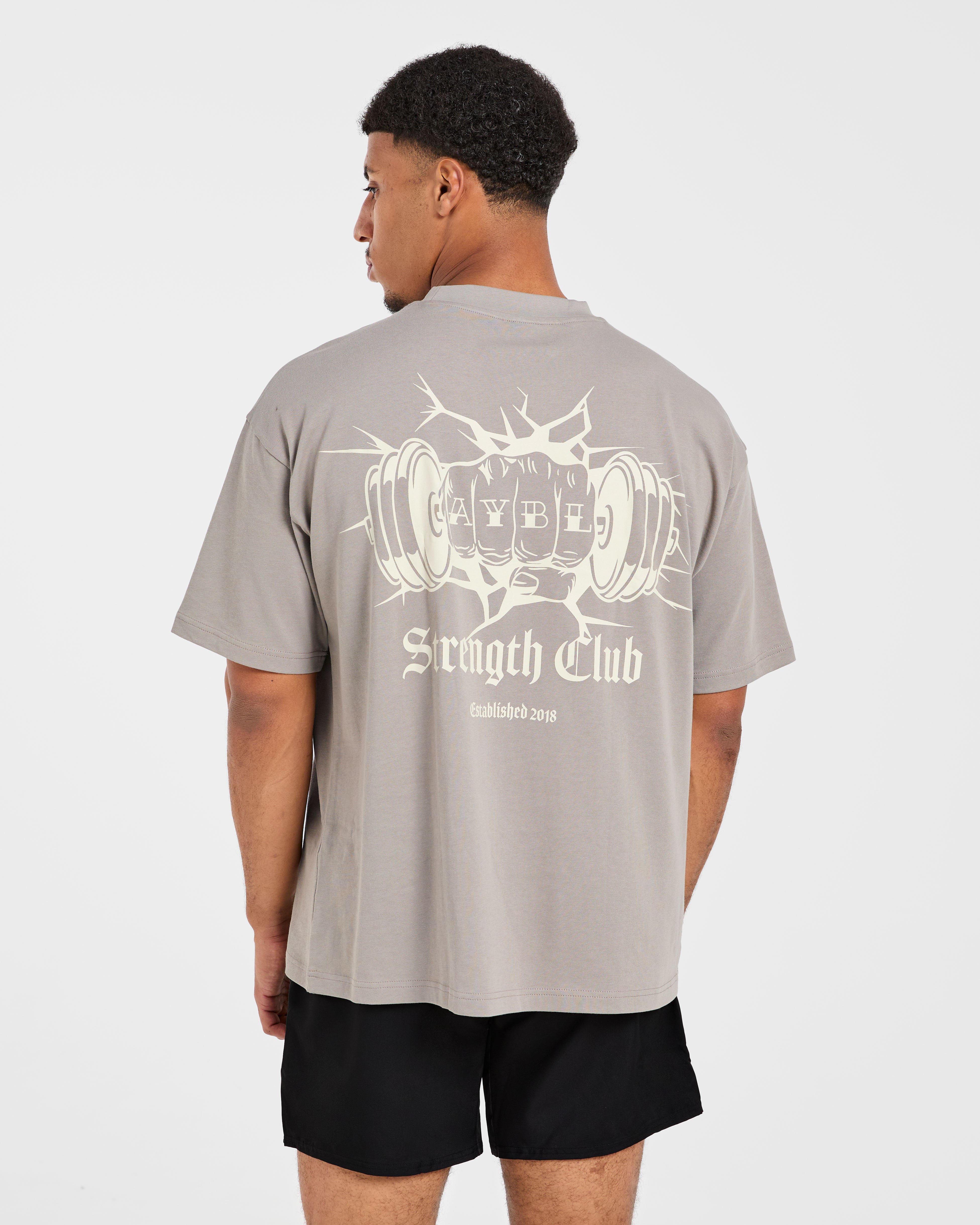 AYBL Strength Club Oversized T Shirt - Fog