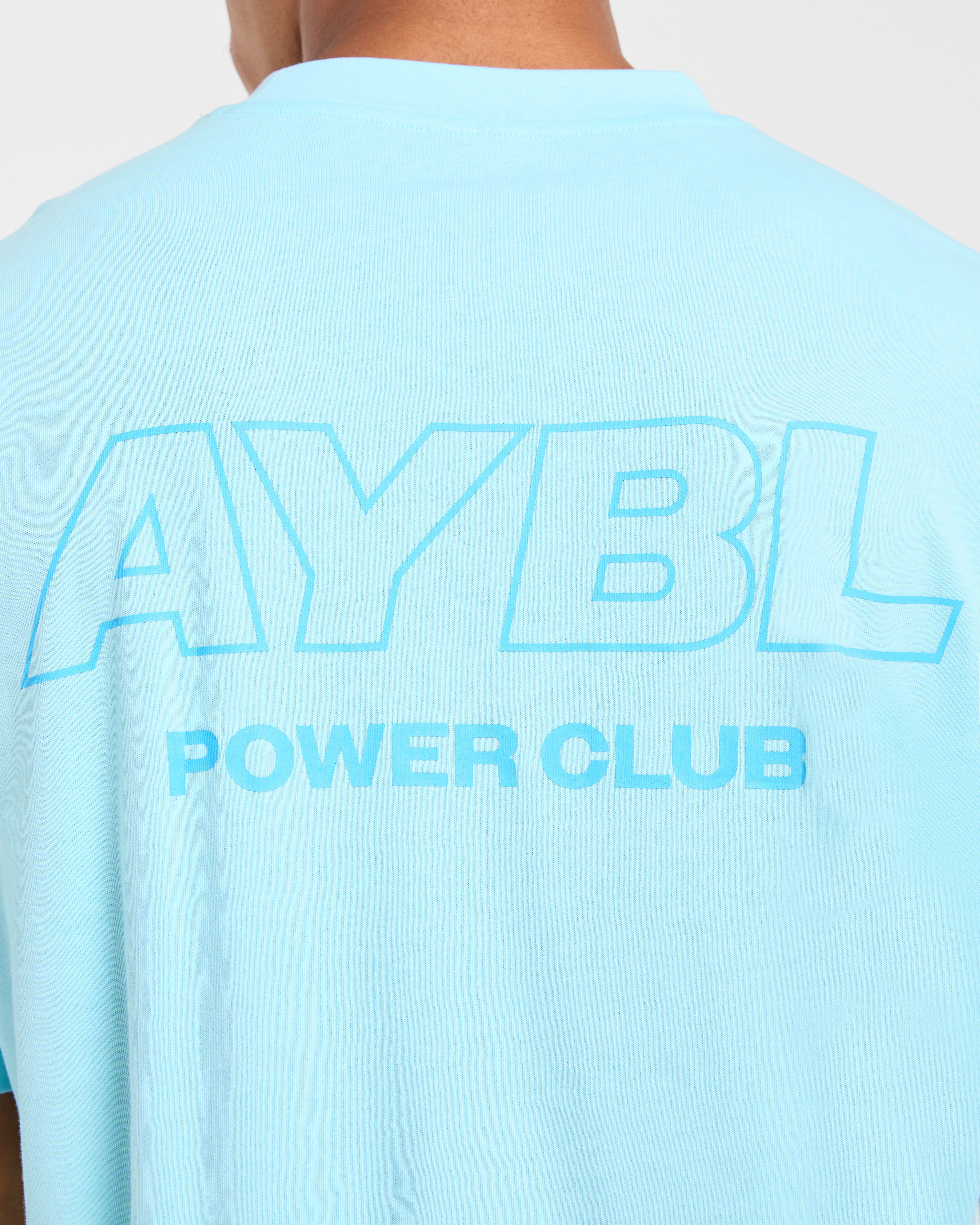 Power Club Oversized T Shirt - Light Blue