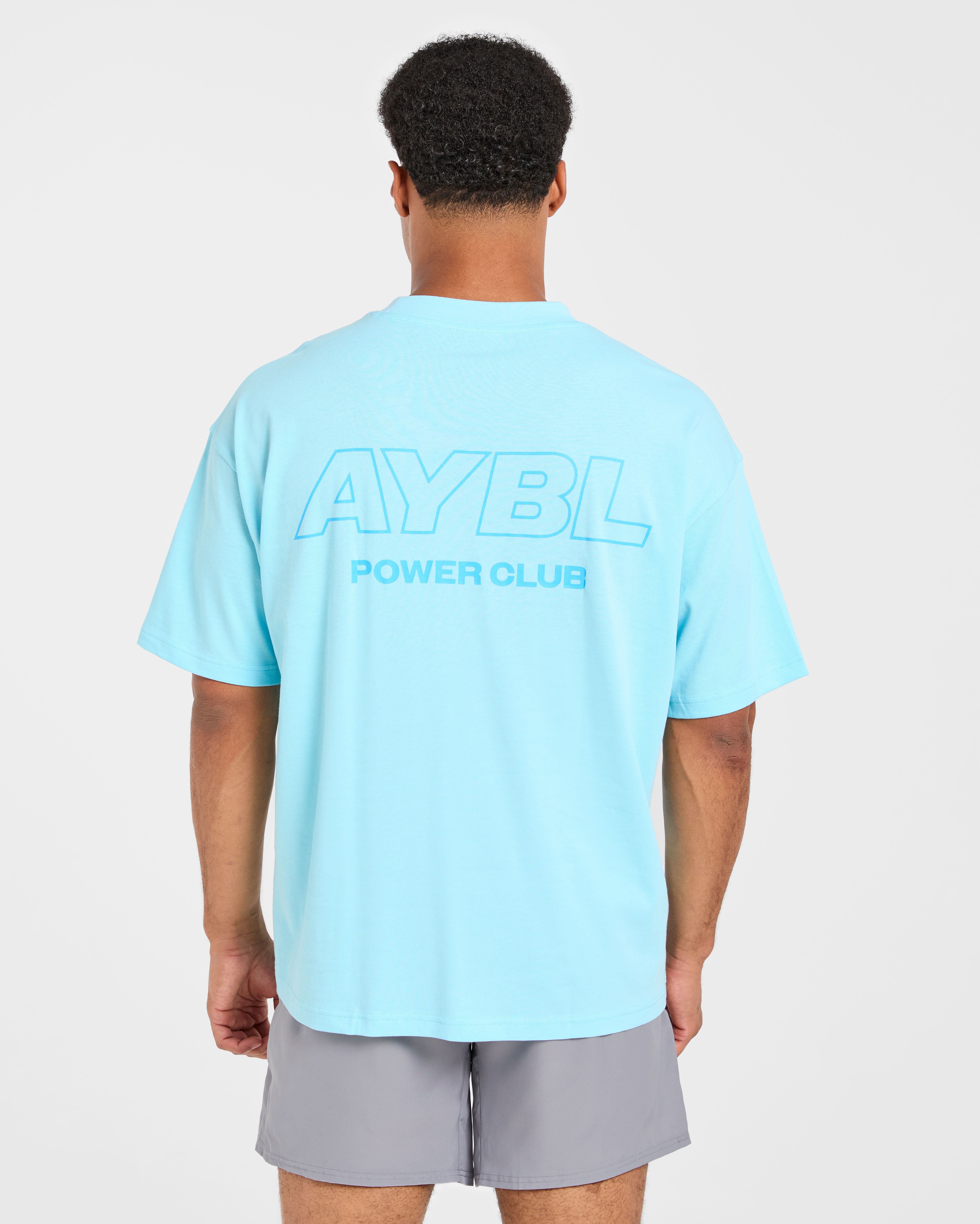 Power Club Oversized T Shirt - Light Blue