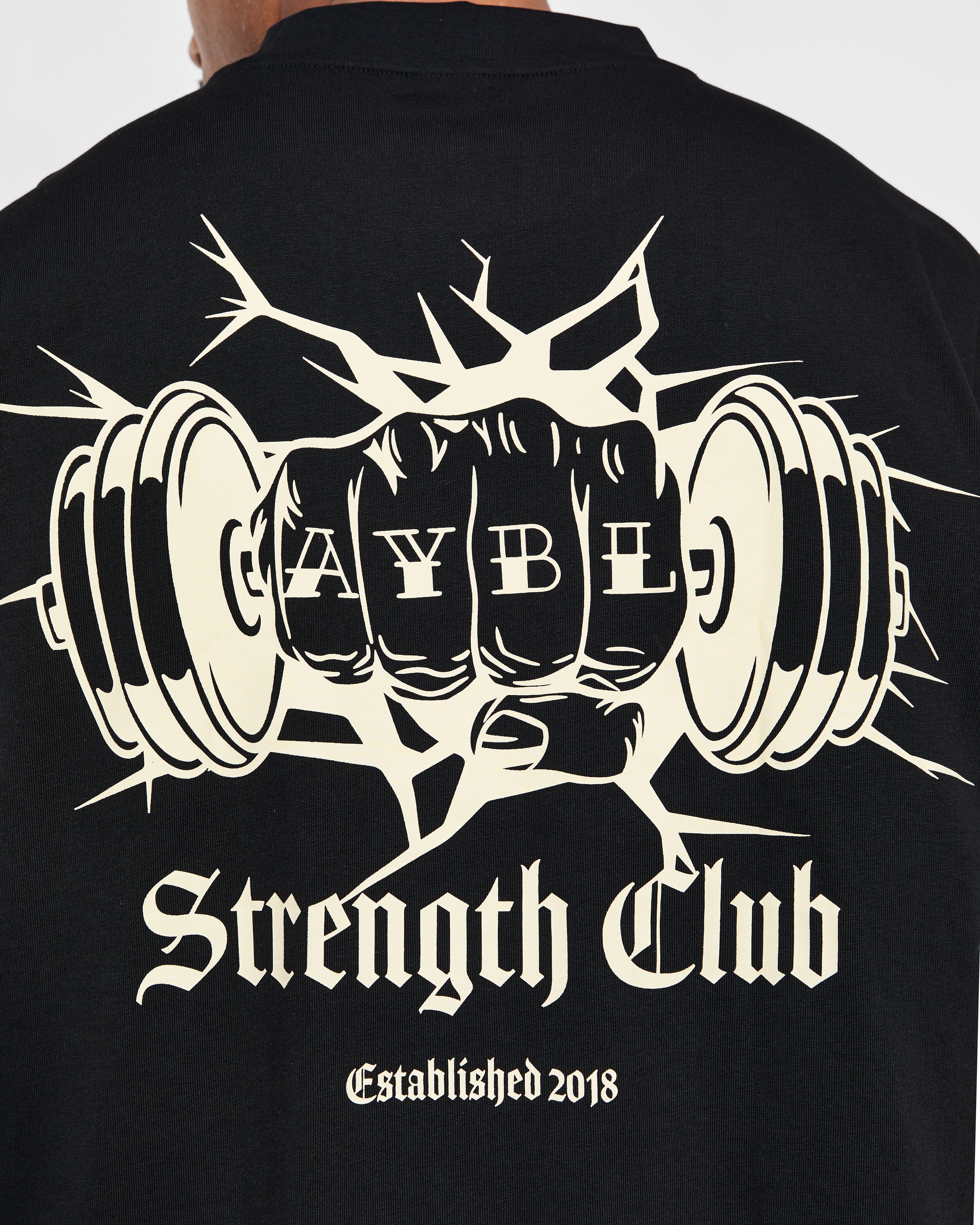 AYBL Strength Club Oversized T Shirt - Black