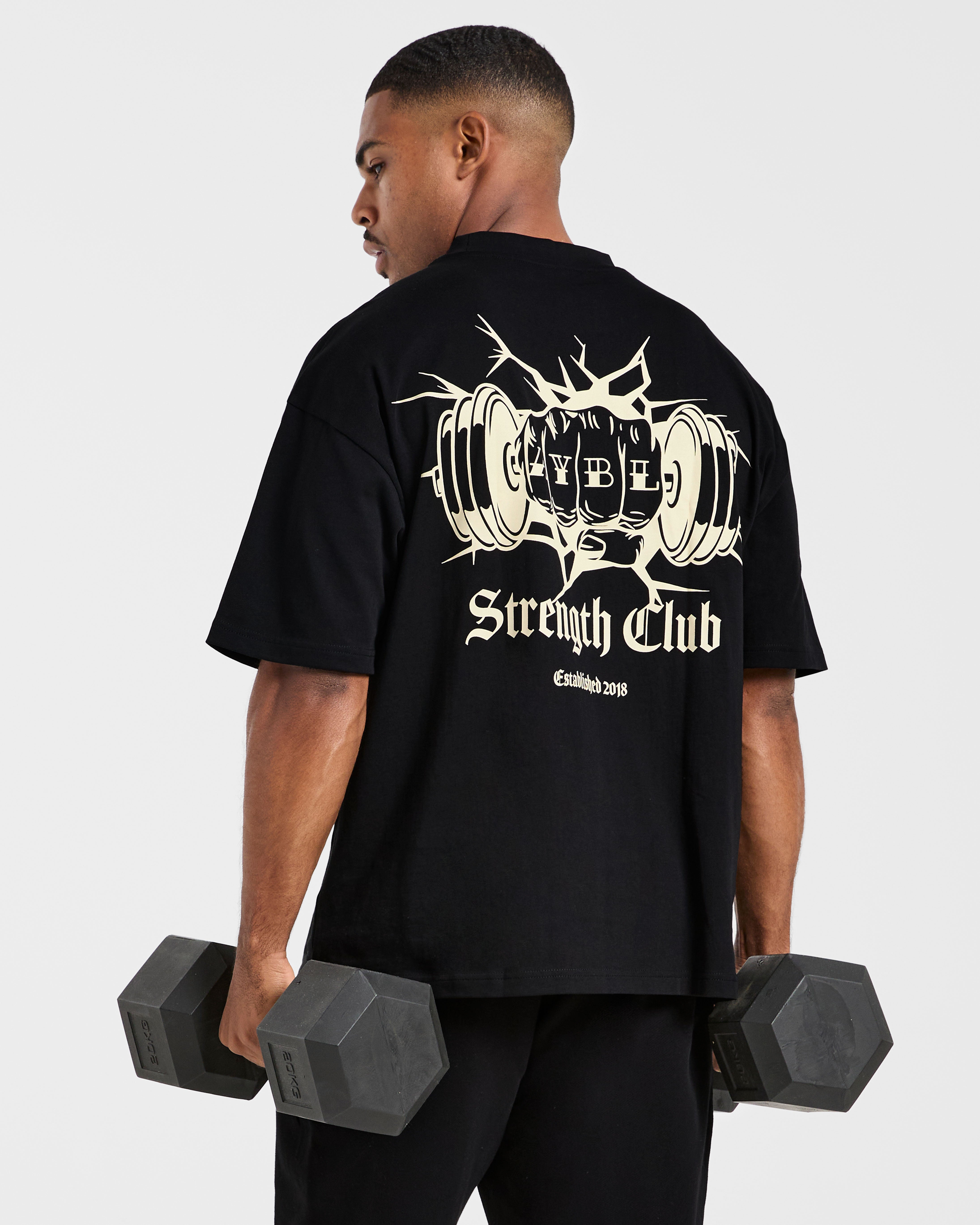 AYBL Strength Club Oversized T Shirt - Black