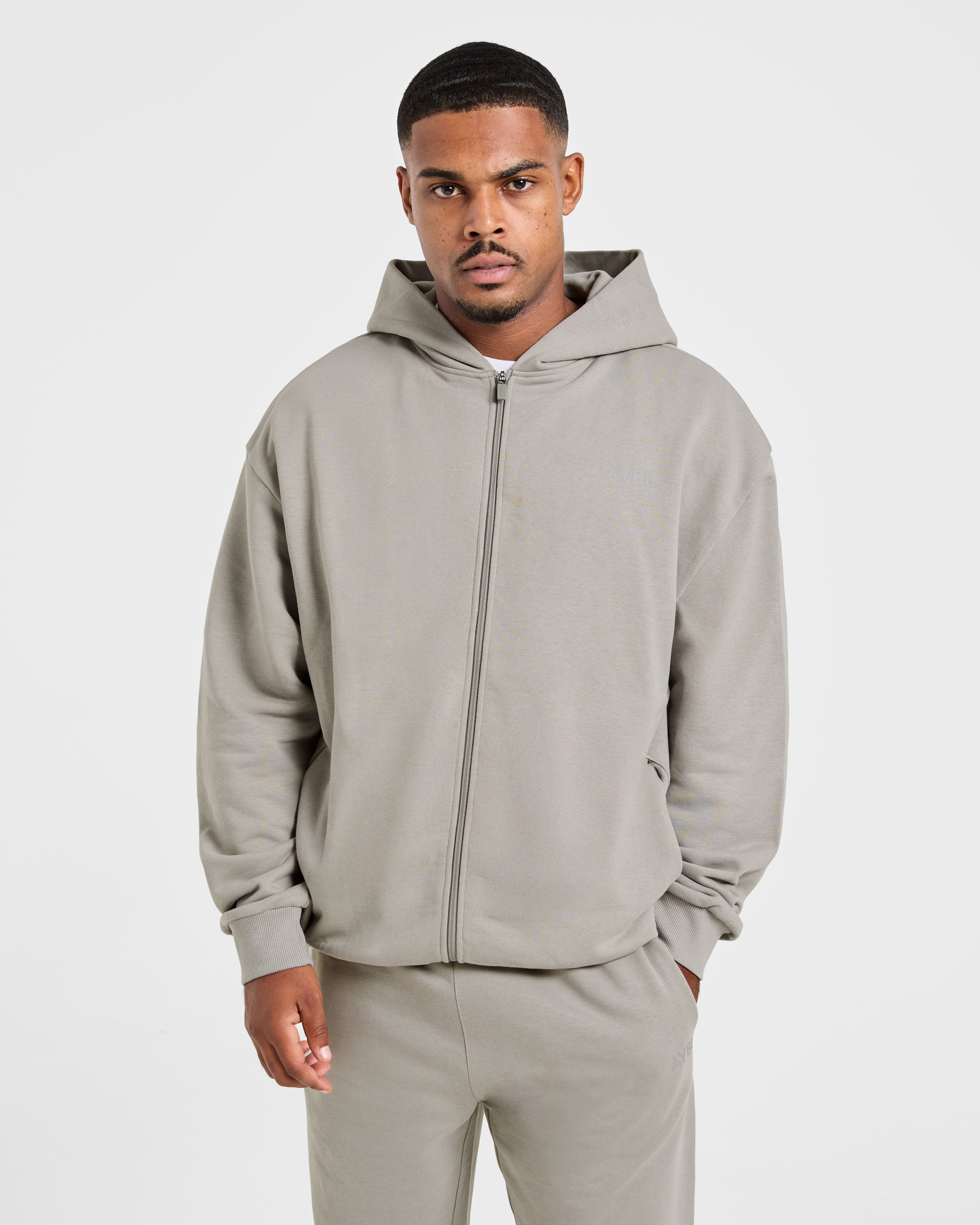 Craft Oversized Zip Up Hoodie - Charcoal