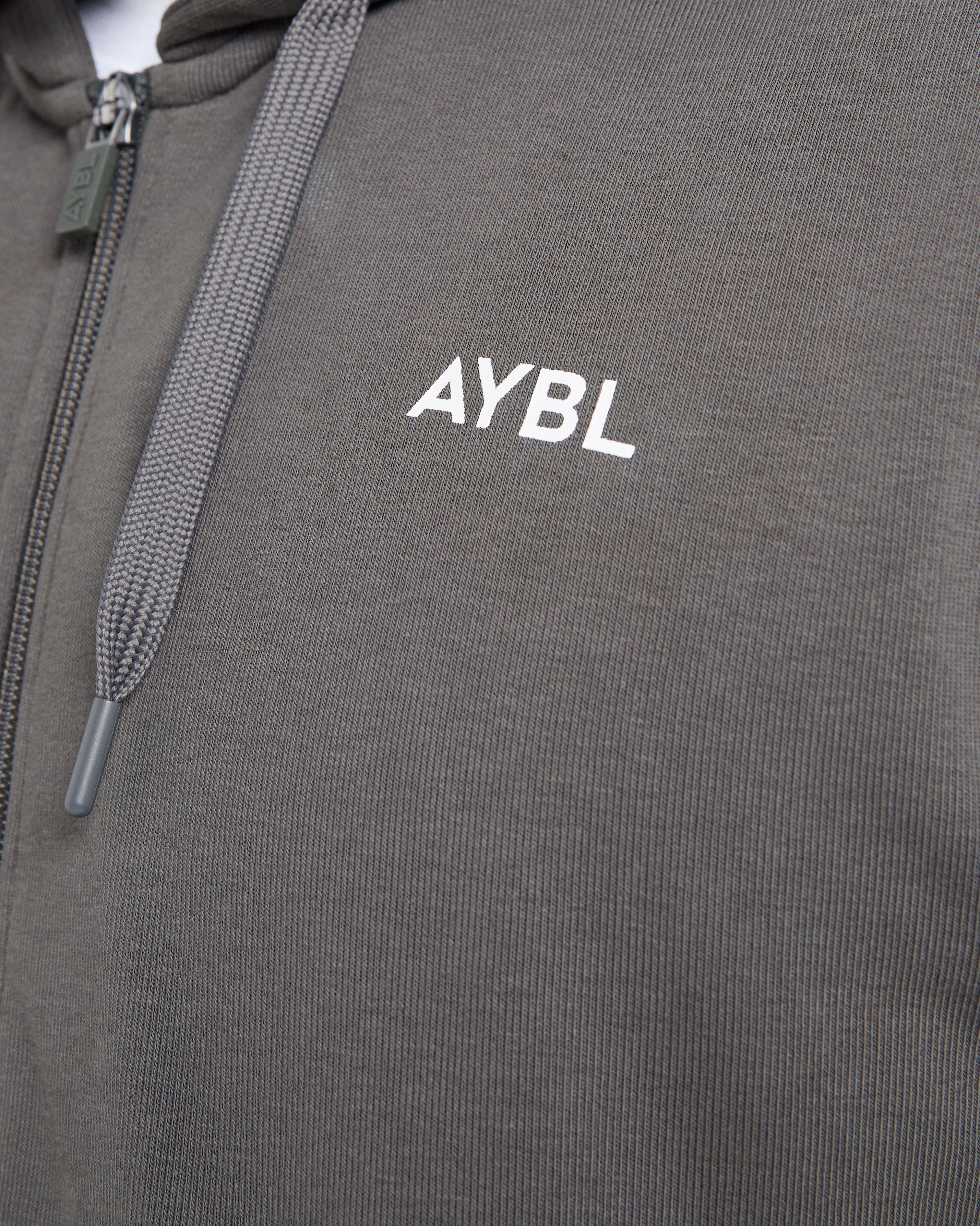 Essential Lightweight Zip Up Hoodie - Charcoal