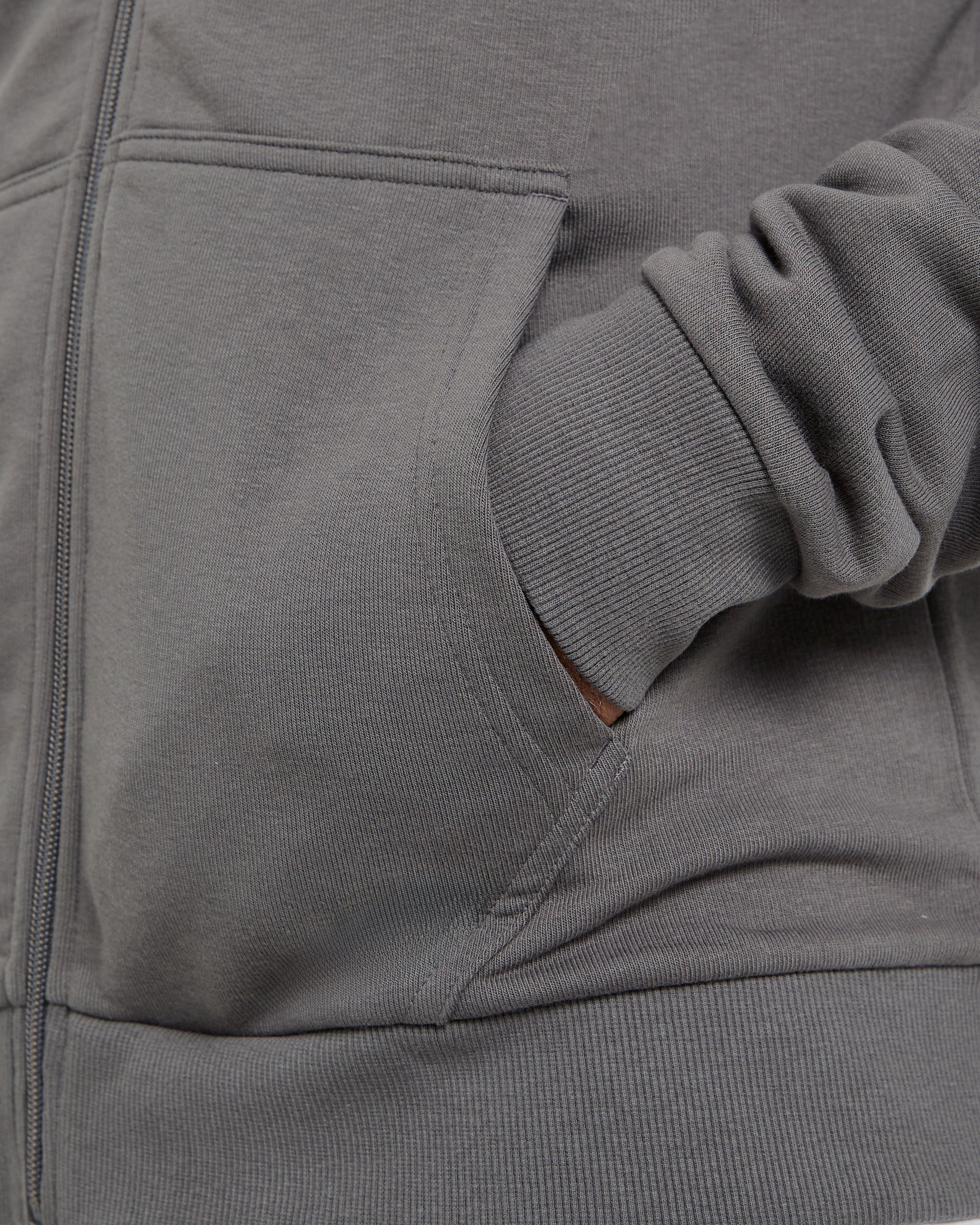 Essential Lightweight Zip Up Hoodie - Charcoal