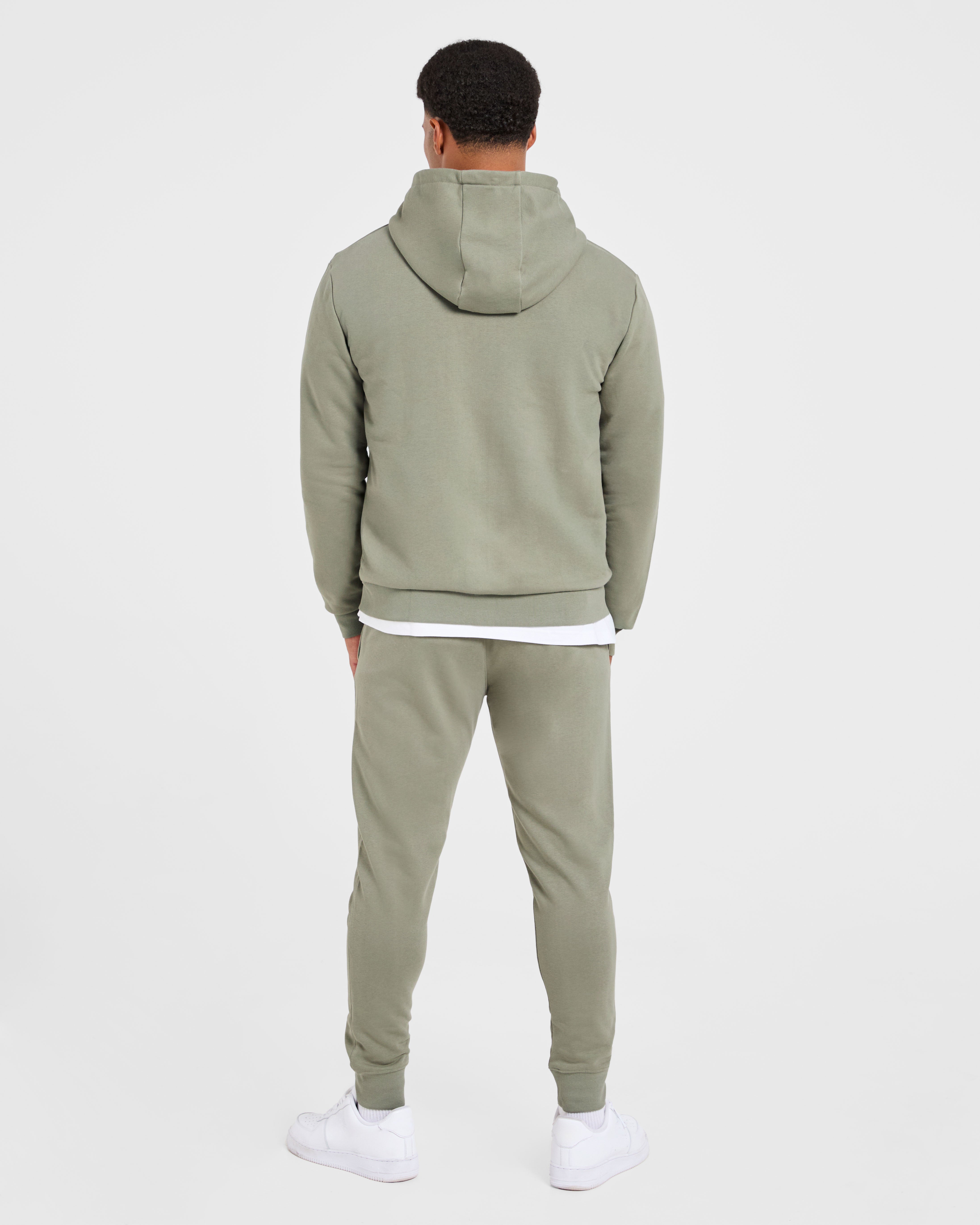 Essential Lightweight Zip Up Hoodie - Washed Sage