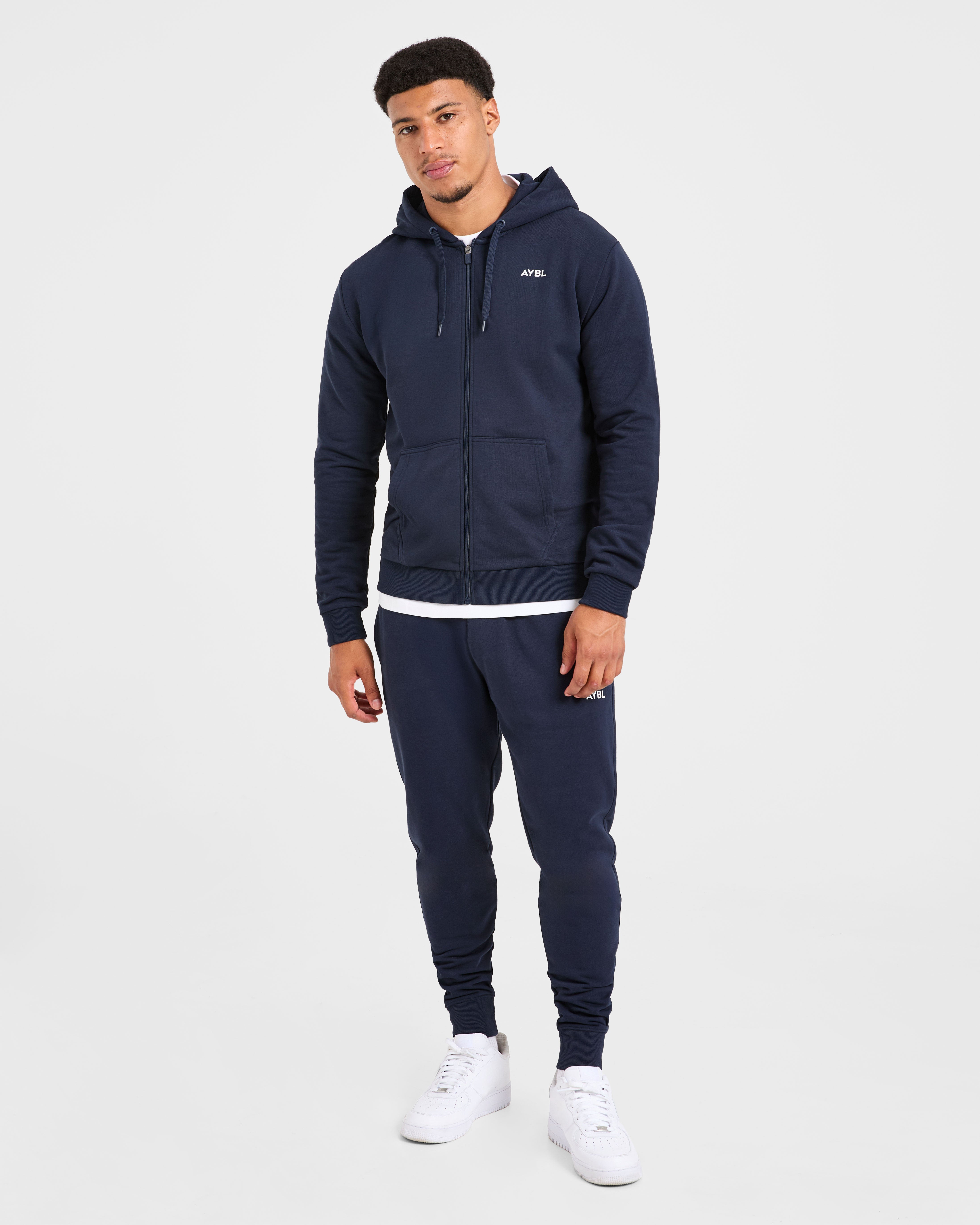 Essential Lightweight Zip Up Hoodie - Navy