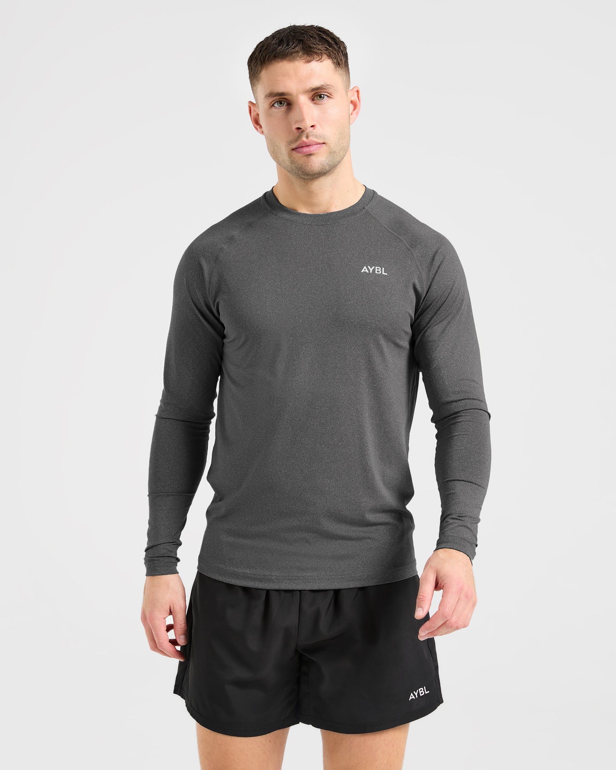 Essential Long Sleeve T Shirt - Grey Marl