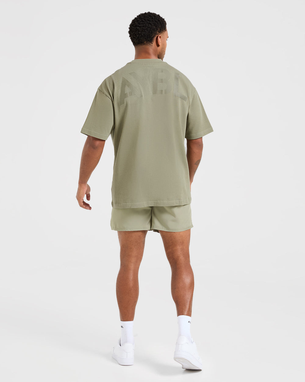 Oversized organic long sleeve T-shirt dusty olive
