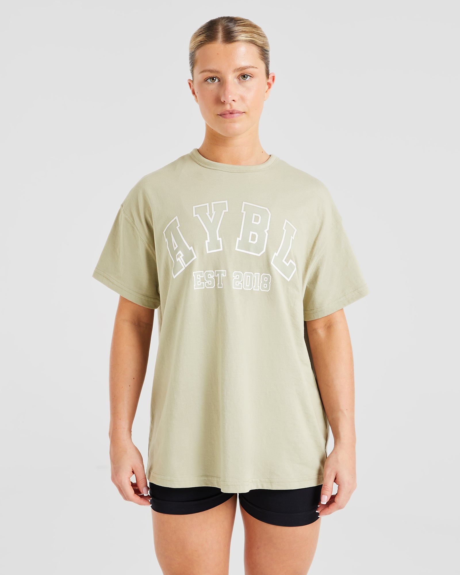 Varsity Oversized T Shirt - Olive Green