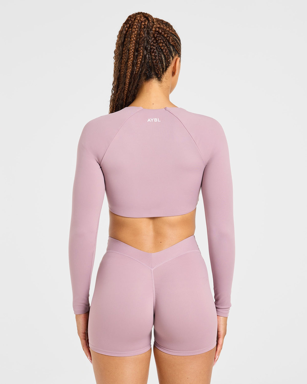 Physique Long Sleeve Crop Top - Dusty Mauve