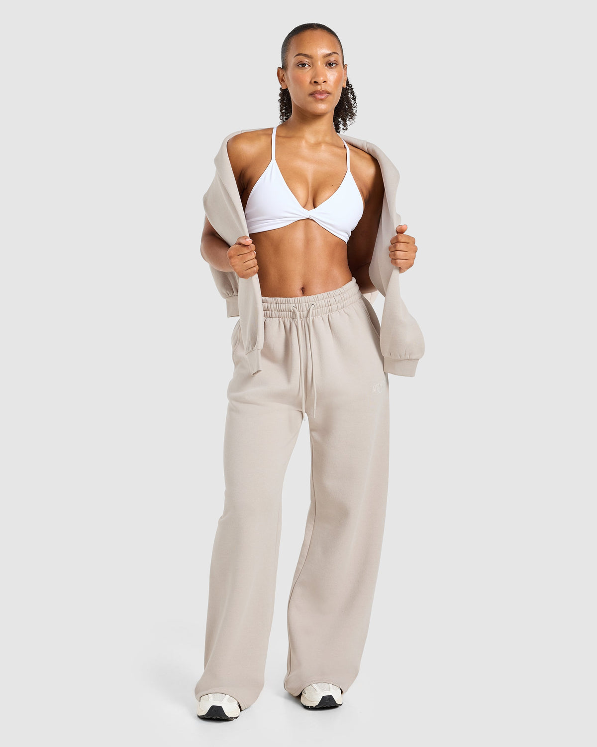 Sports Collective Oversized Straight Leg Joggers - Hazelnut