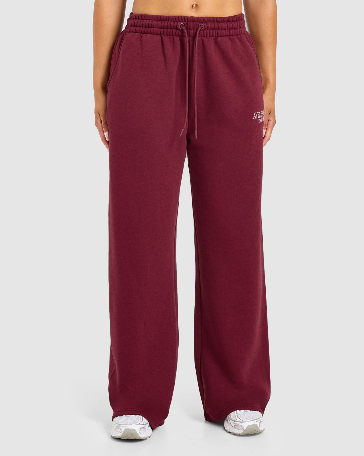 Sports Collective Oversized Straight Leg Joggers - Burgundy