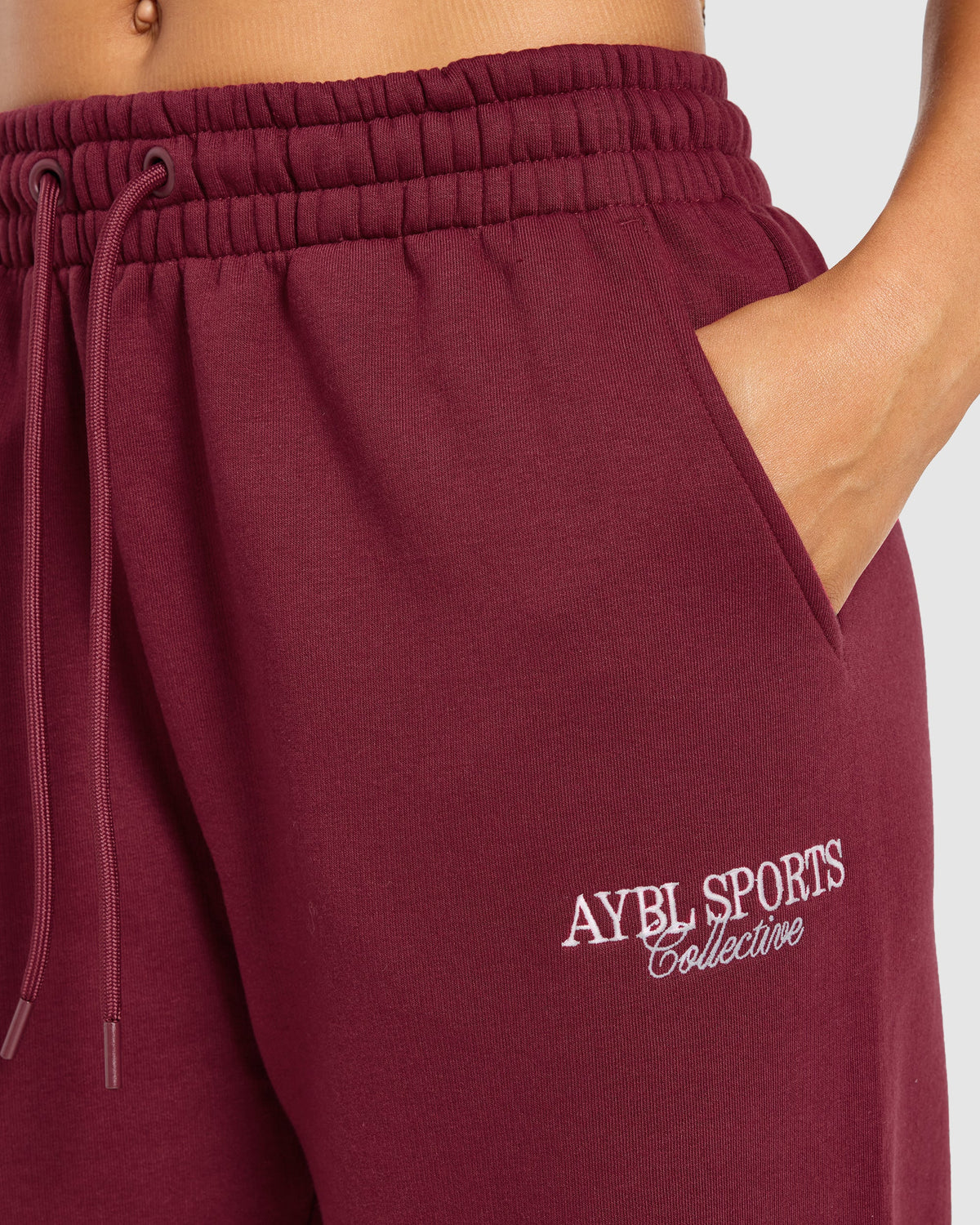 Sports Collective Oversized Straight Leg Joggers - Burgundy