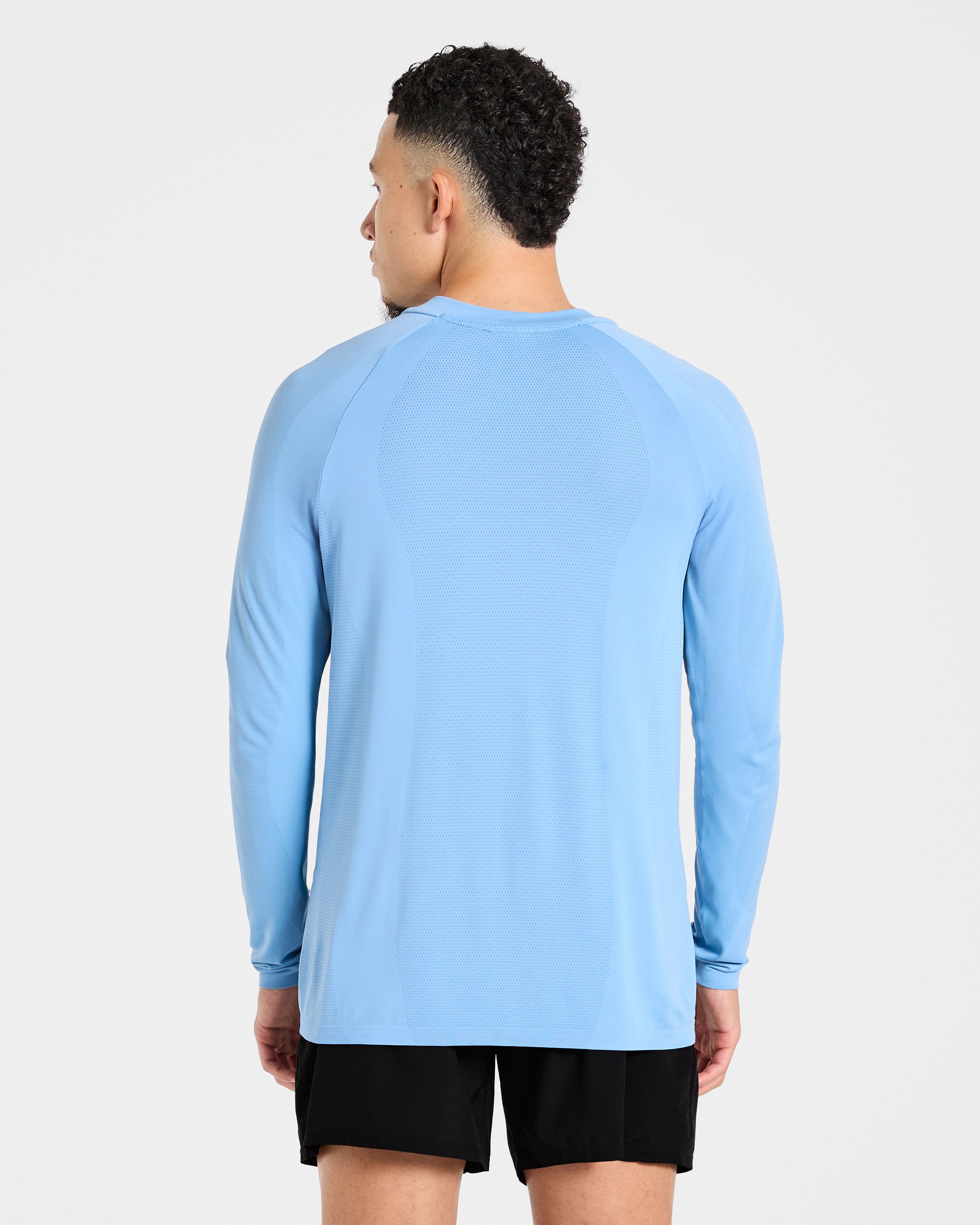 Attain Seamless Long Sleeve T Shirt - Sports Blue