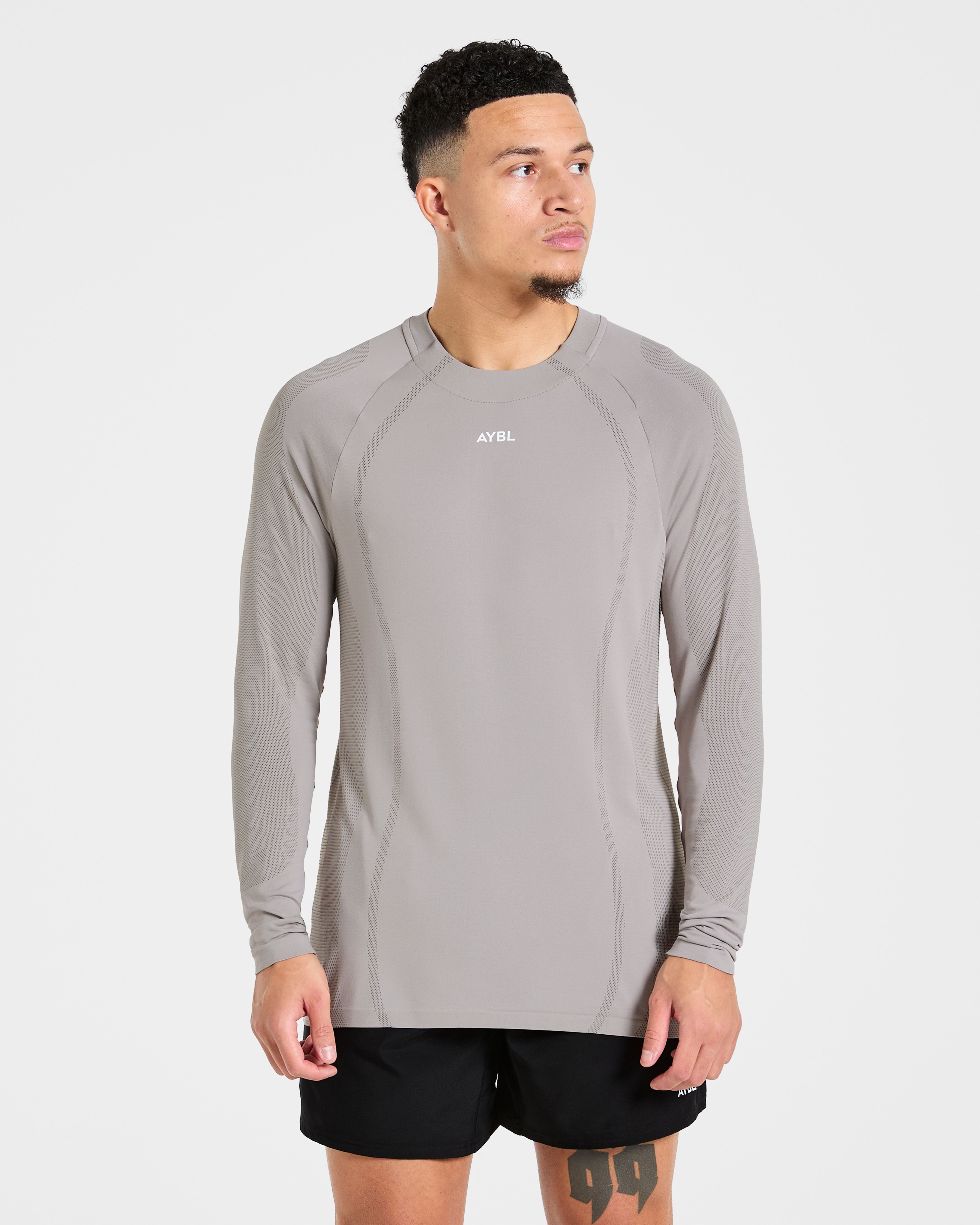 Attain Seamless Long Sleeve T Shirt - Woodland Fog
