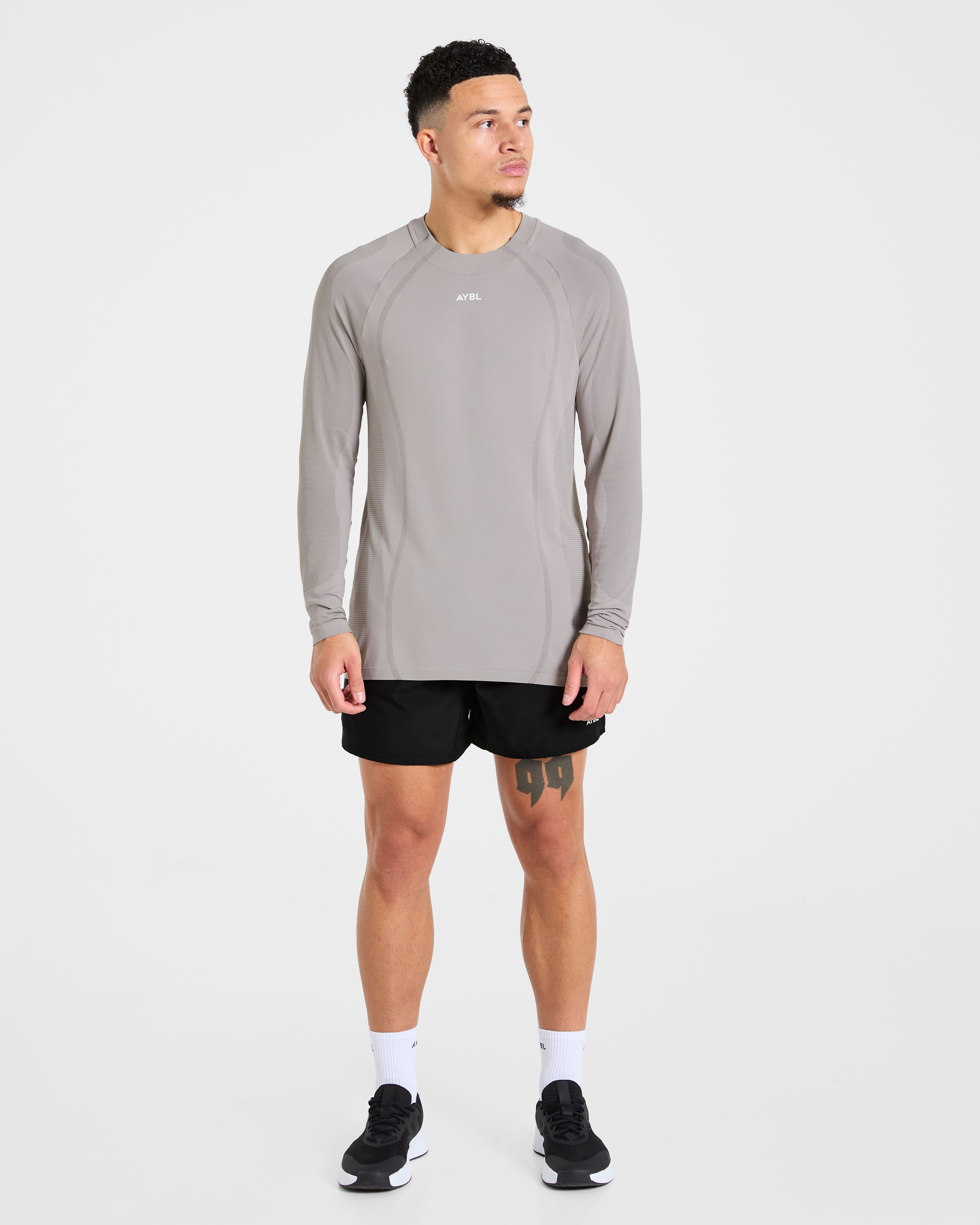 Attain Seamless Long Sleeve T Shirt - Woodland Fog